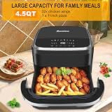 Pizza Oven & Air Fryer, 4.5QT 11-in-1 Flat Airfryer with Superior Top and Bottom Airflow Tech, Digital Display, Large Viewing Window, Grill Plate, Up to 32 Chicken Wings / 11" Pizza Capacity — image 2