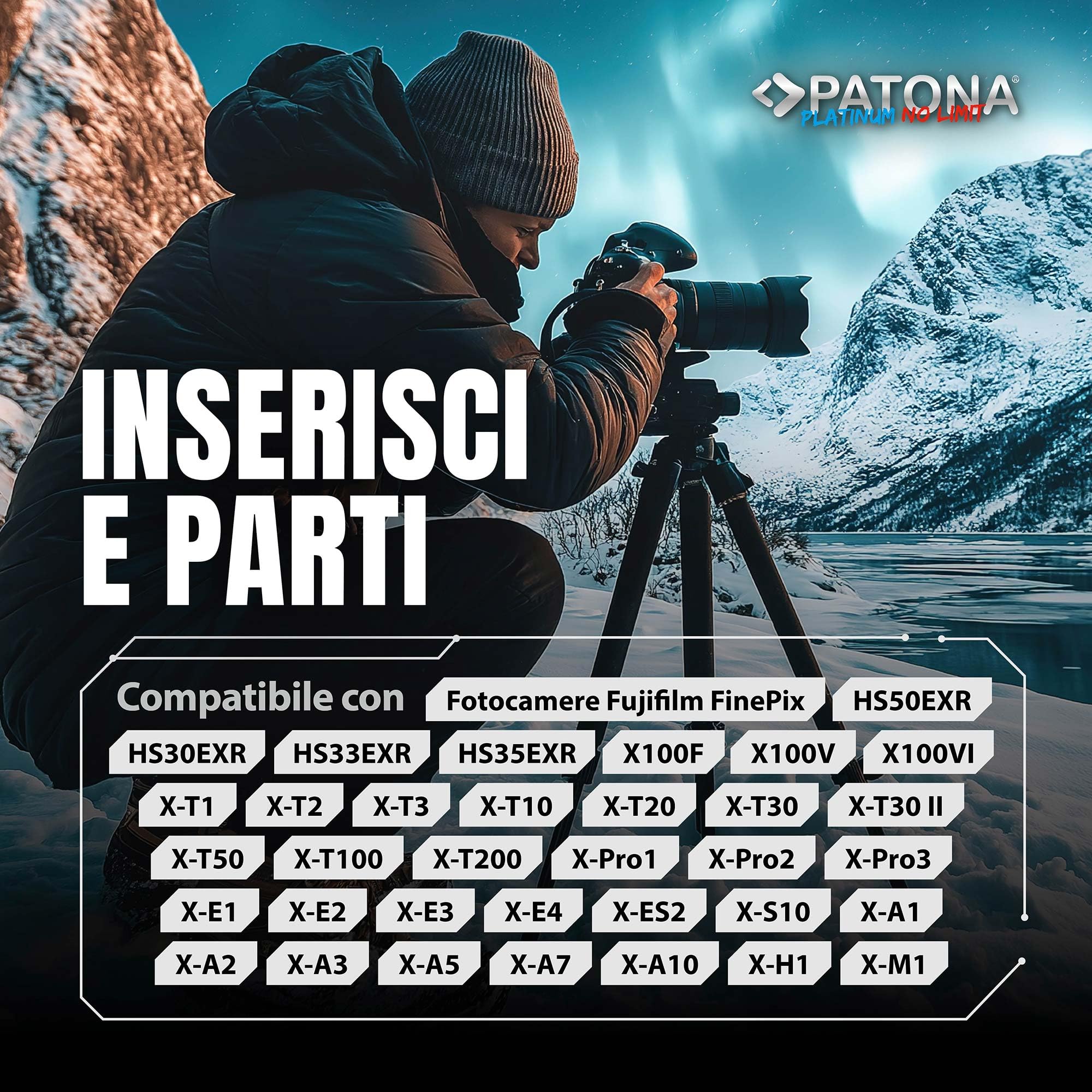PATONA 2x Platinum Batteria NP-W126s 1210mAh – ricambio per Fuji Fujifilm X-T5 X-T50 X100VI X100F X-S10 X-M5 X-T30 II X-Pro3 – celle ad alte prestazioni, doppio pack