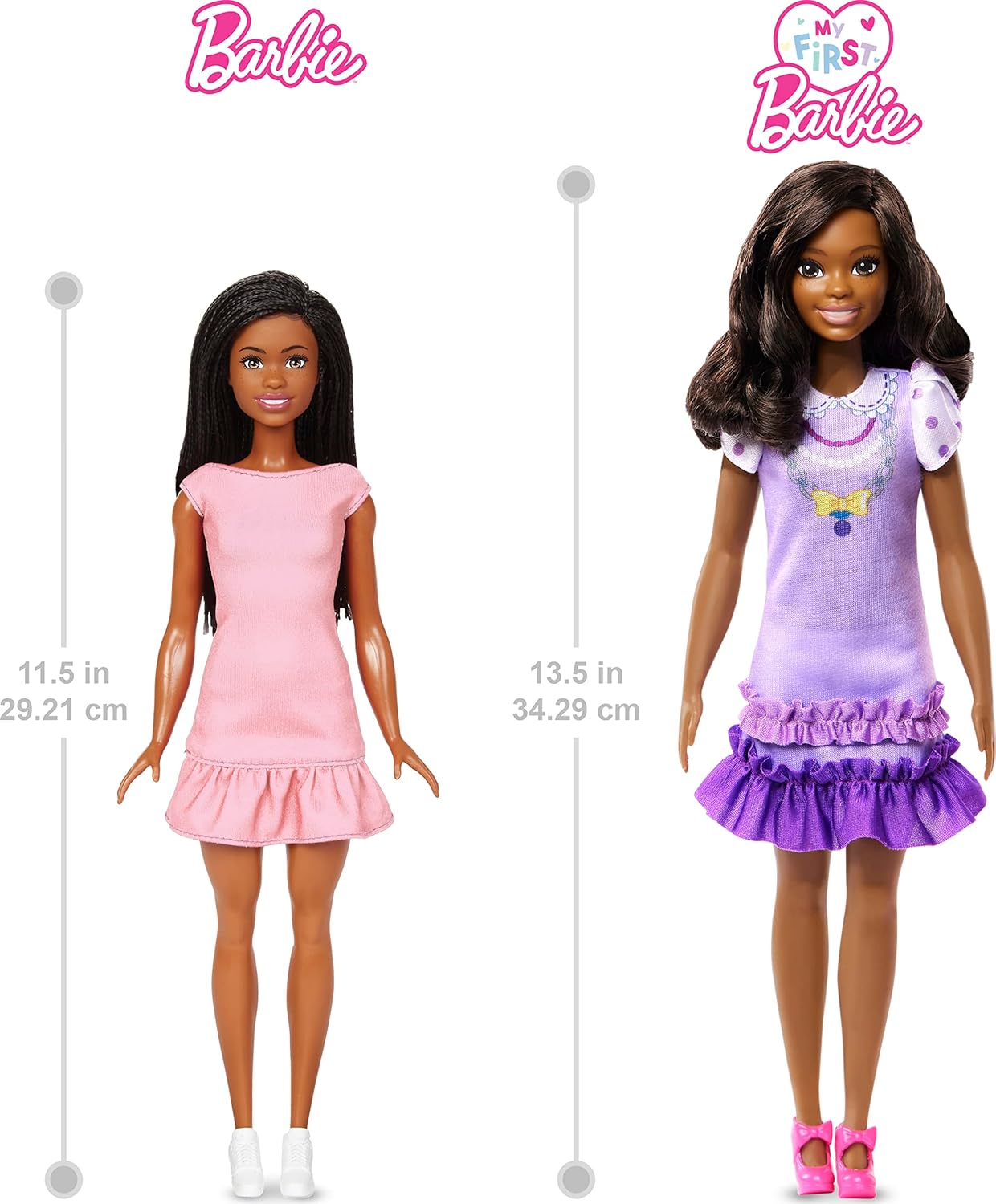 Barbie: My First Preschool Doll, Brooklyn with 13.5-inch Soft Posable Body & Black Hair, Plush Poodle & Accessories