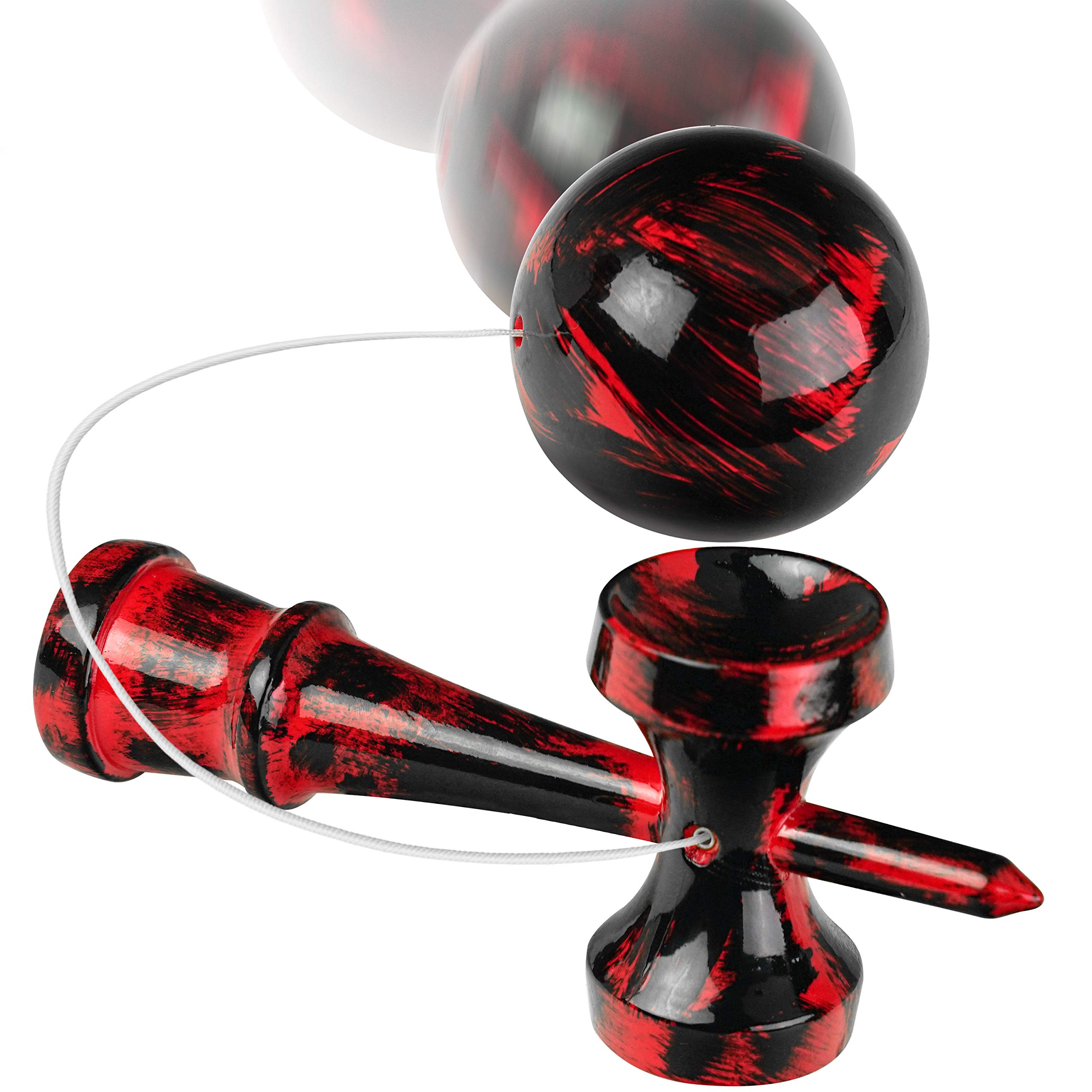 1899 Kendama Wood Toy - Extra String- Tribute Samurai Red & Black Pro Model - Red