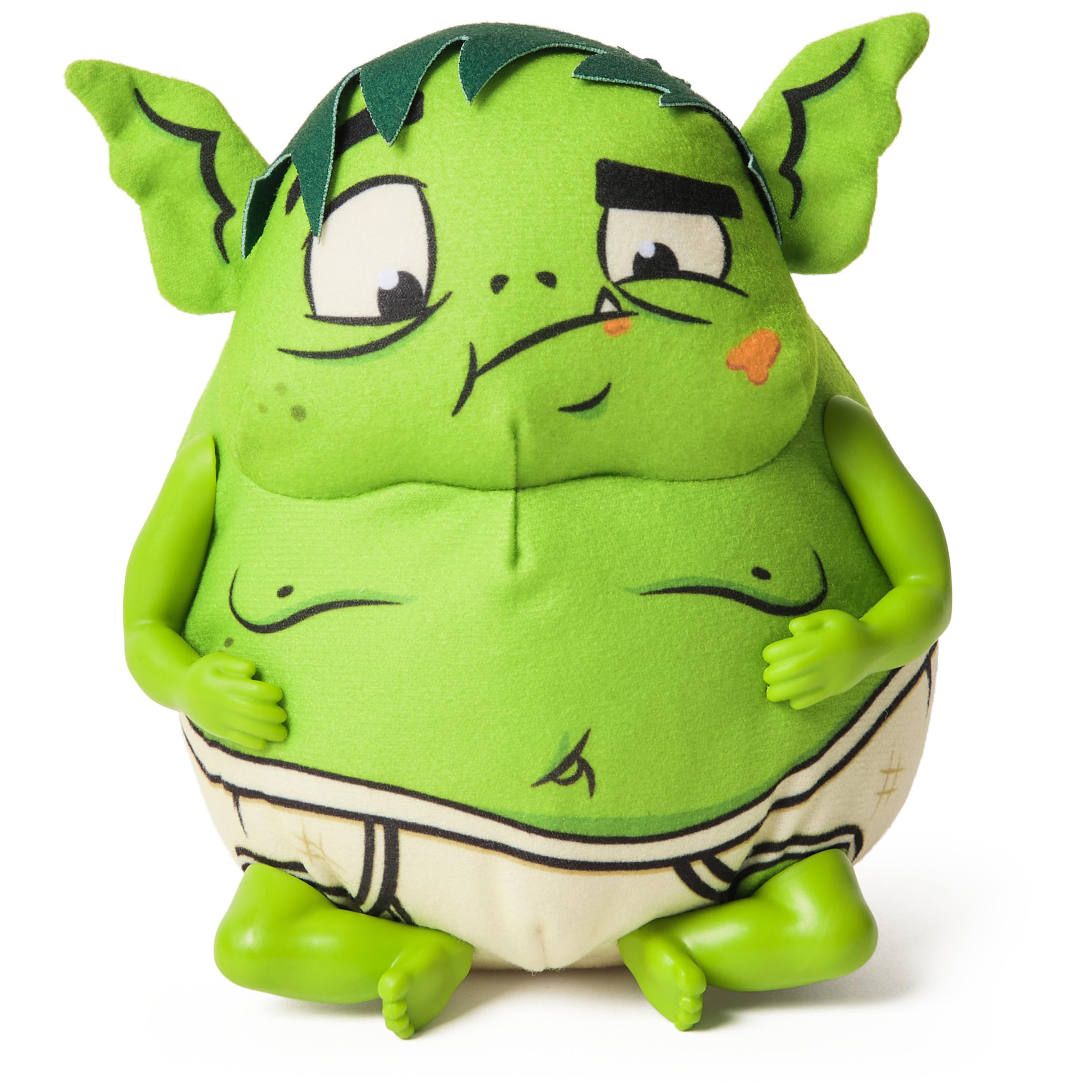 DC Comics Spin Master Teen Titans Go! Belly Buster Beast Boy, Interactive Plush Toy | Squeeze Belly for Sounds, Fart & Burp Noises, Soft & Huggable for Playtime & Bedtime, Funny Gifts for Kids Ages 4+