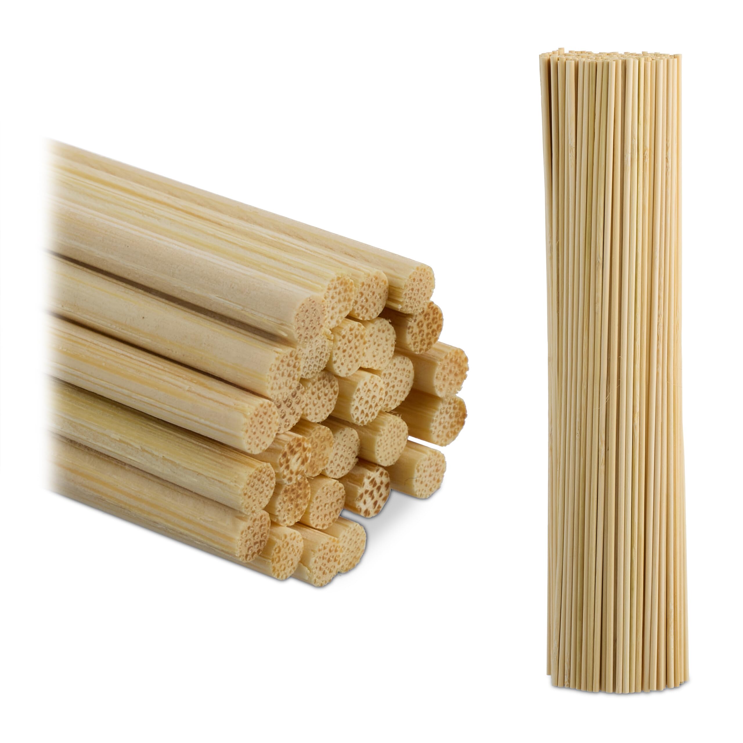 Relaxdays Bamboo Sticks, Set of 500, HWD: 30 x 0.3 x 0.3 cm, Craft Rods for DIY, Plant Support for Houseplants, Natural