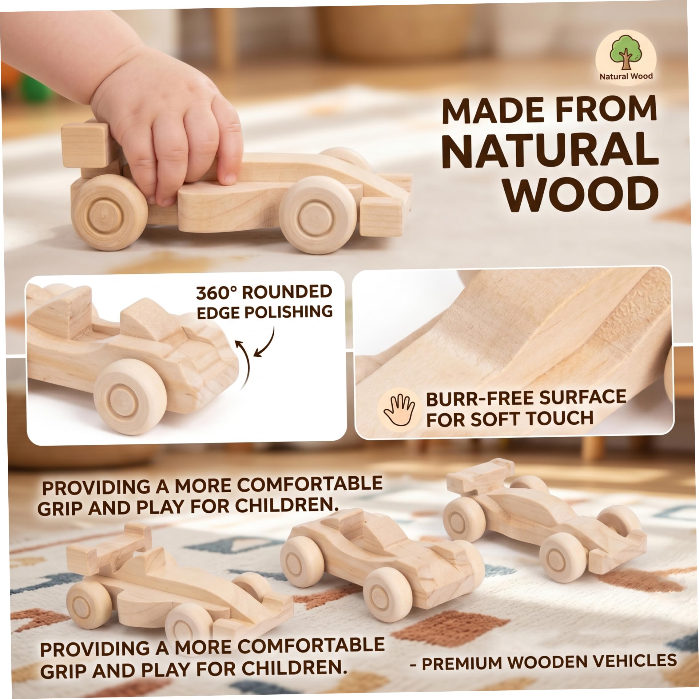 6 uds. De Coches de Madera para Pintar, Manualidades de Madera Natural para niños, Grafiti de Manualidades, minicoches de Carreras, inspiración artística para niños y niñas