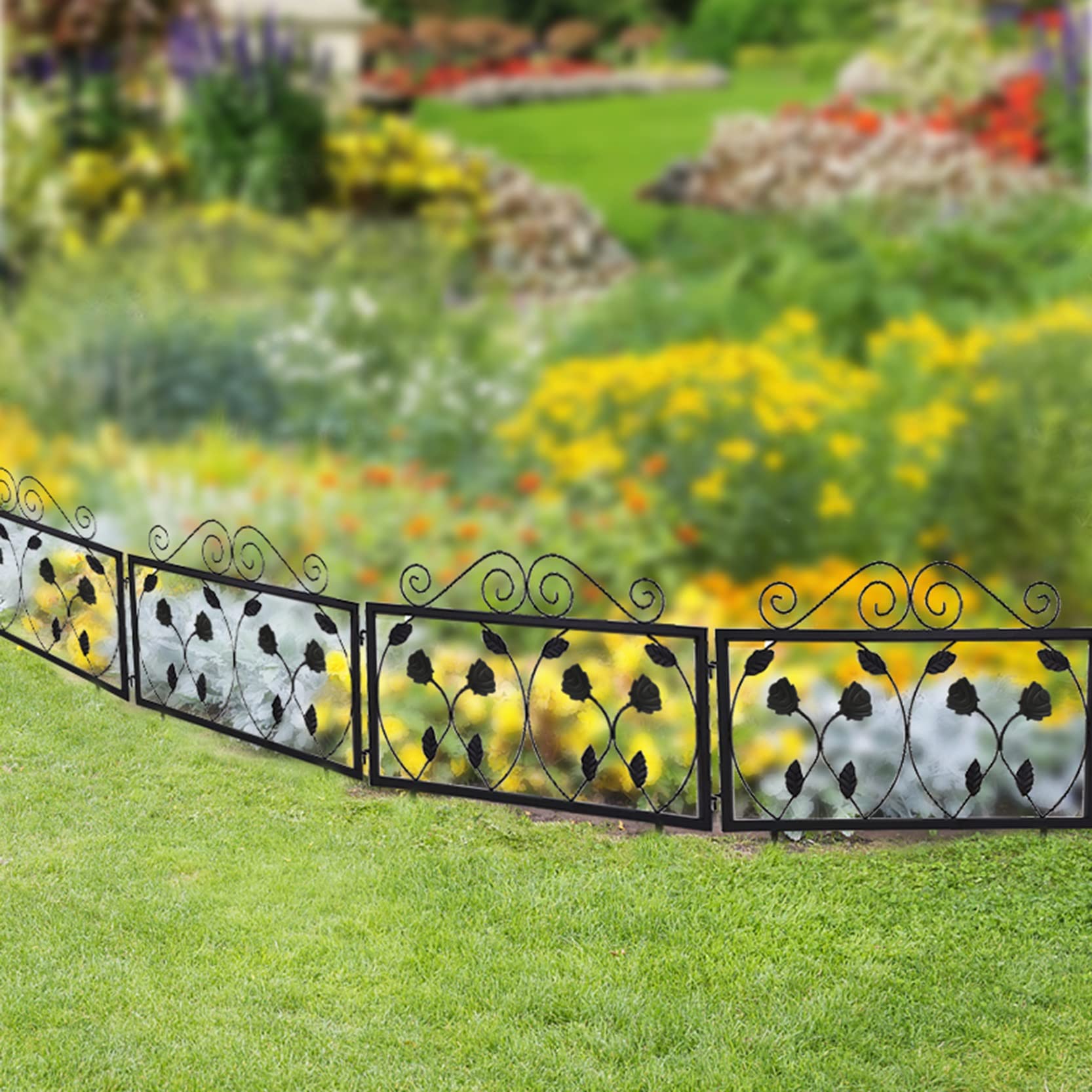 Beetzaun Metall Rankhilfe Gartenzaun Rankgitter Garten Gartenstecker Gartenpfähle Rasenkanten Gartenzäune Pflanzenstützen für Gartendeko,Deko Für Kletterpflanzen,Dekozaun ( Color : C , Size : 1 PC )