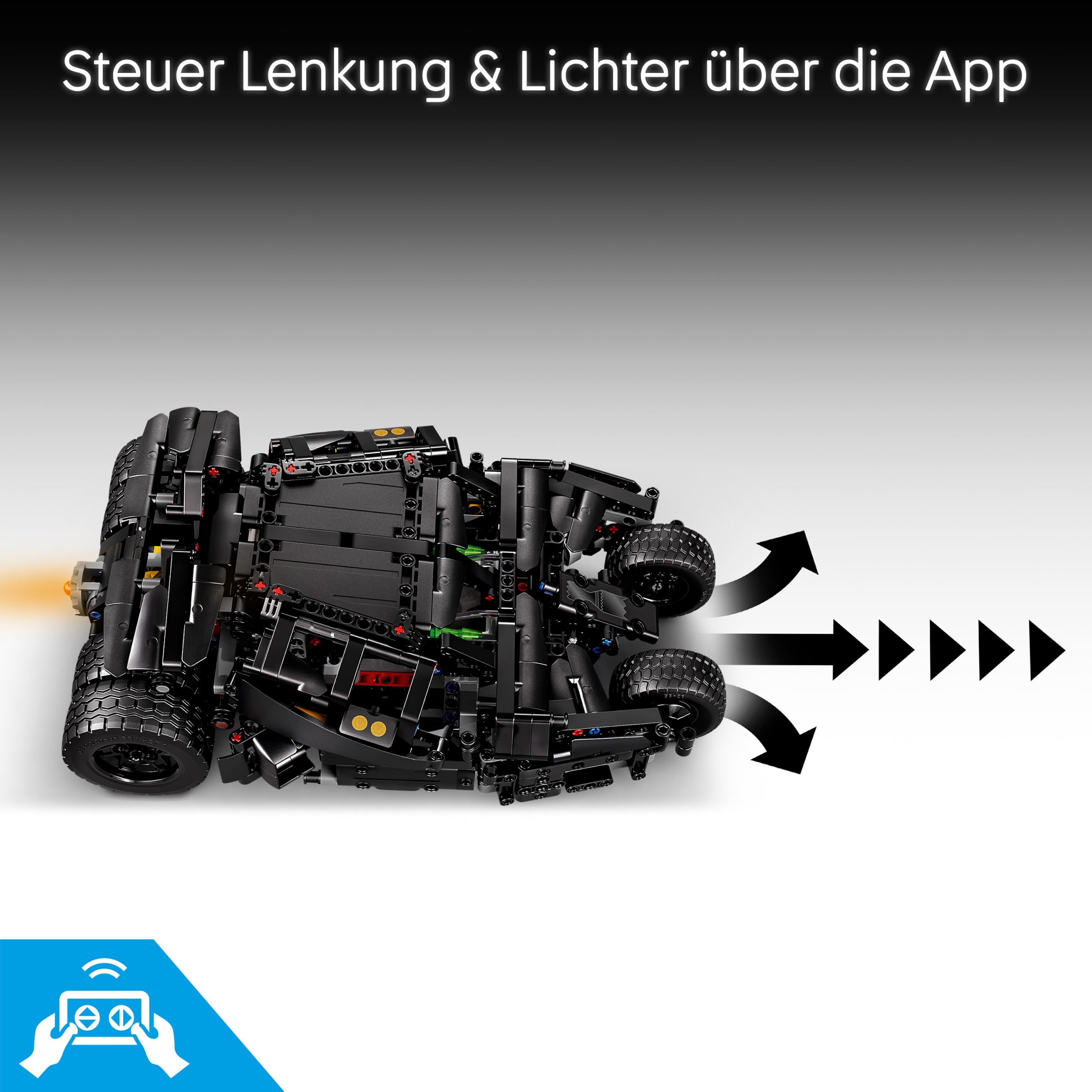 LEGO Technic Batmobile Tumbler - ferngesteuertes Spielzeugauto - Batman Fanartikel - Modell mit Lenkung und Scheinwerfern - Geschenkidee für Kinder ab 12 Jahren - 42239