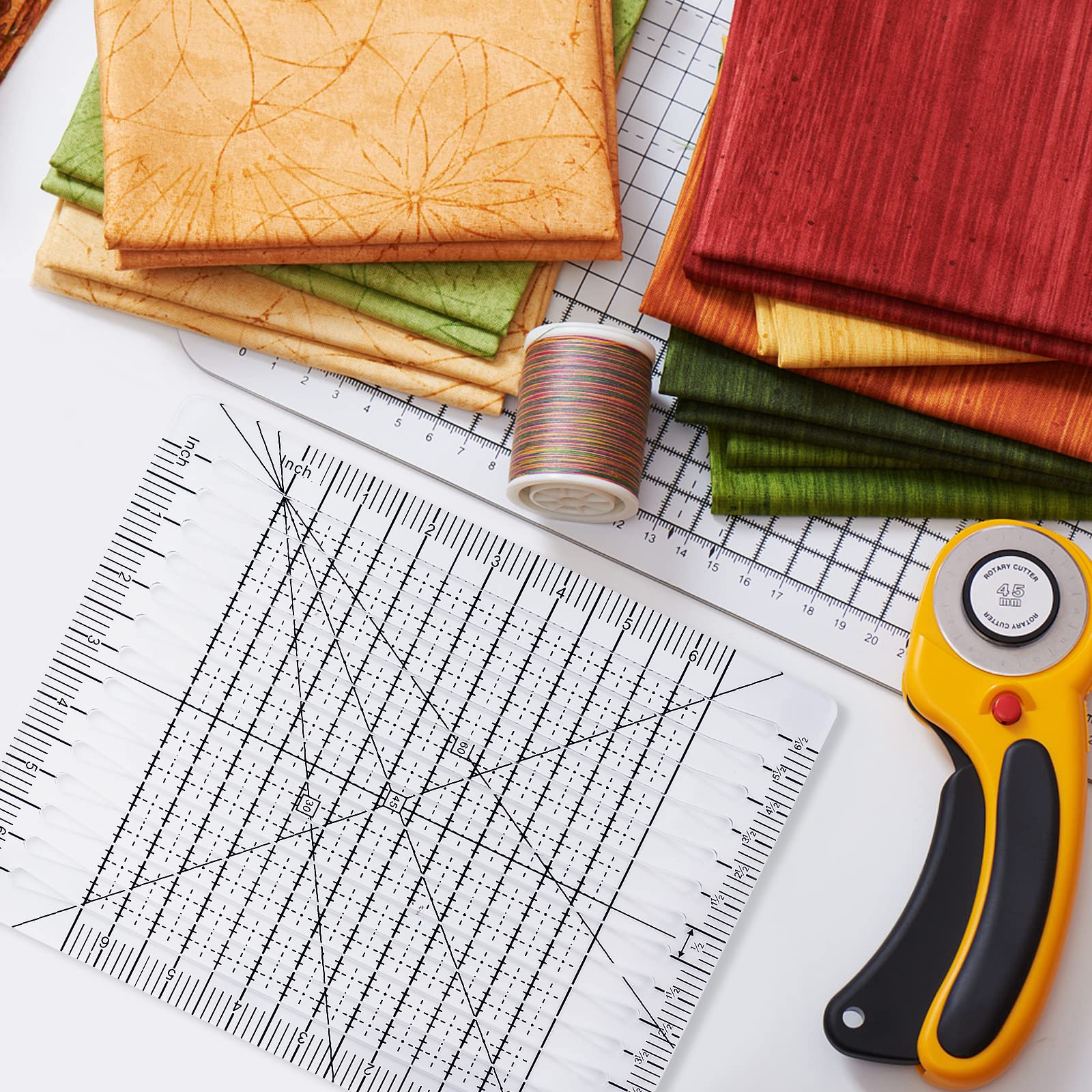 AHANDMAKER Quilt-Lineal Set – 22,9 Cm & 38,1 Cm, Transparentes Acryl, Rutschfest, Für Präzises Schneiden