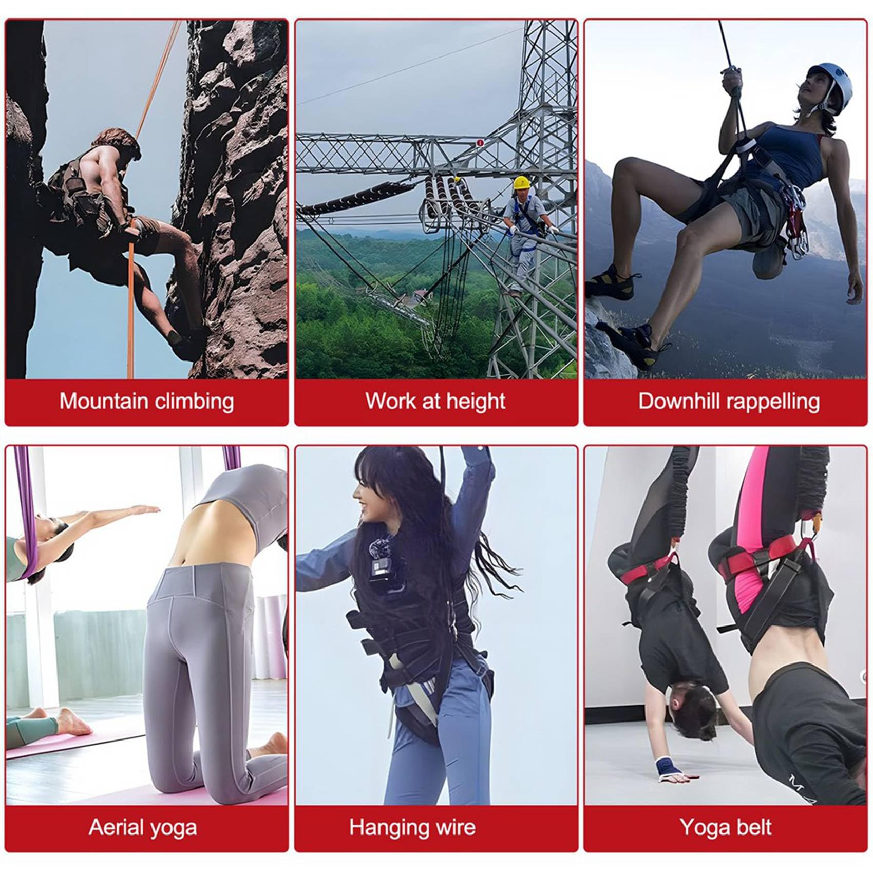 12 Mousquetons de Sécurité Robustes, 25 KN, en Acier Inoxydable, pour Escalade, en Rappel, Hamacs, Chiens
