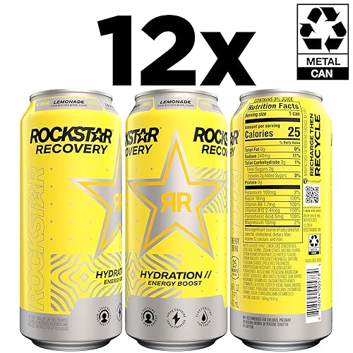 Miniatura 3 de Rockstar Energy Drink Rockstar Recovery Lemonade 16oz 12 Count