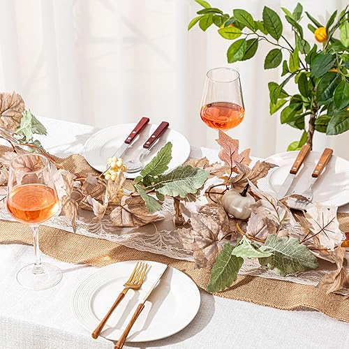 Miniatura 3 de Riceshoot 2 guirnaldas de otoño de 6 pies, guirnalda de hojas de arce, calabaza y bayas de otoño de 6 pies, guirnalda de Navidad, Halloween,