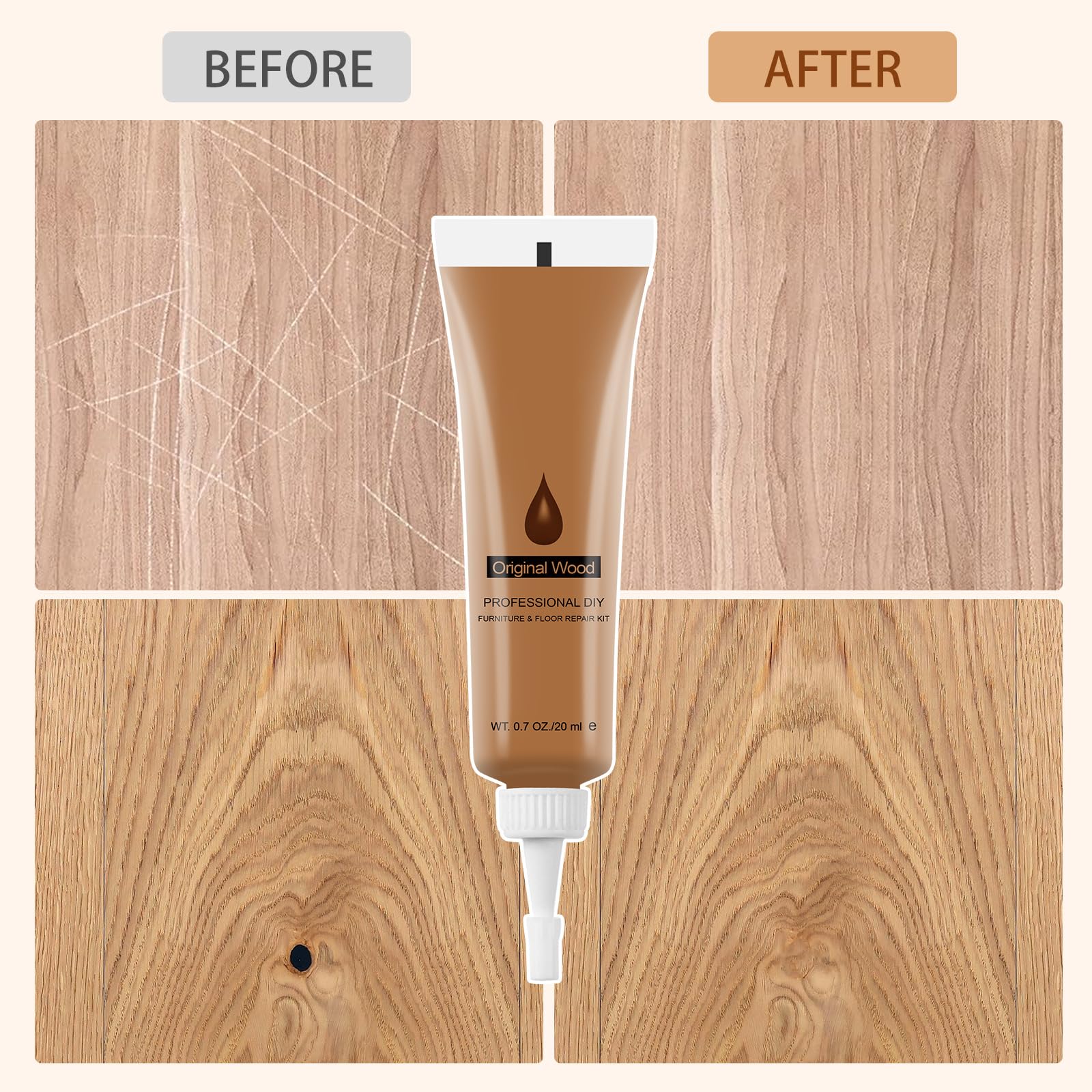 Kit Riparazione Legno DEWEL - 18 Colori Stucco, 8 Pennarelli, Per Graffi E Fori Su Mobili - Foto 9