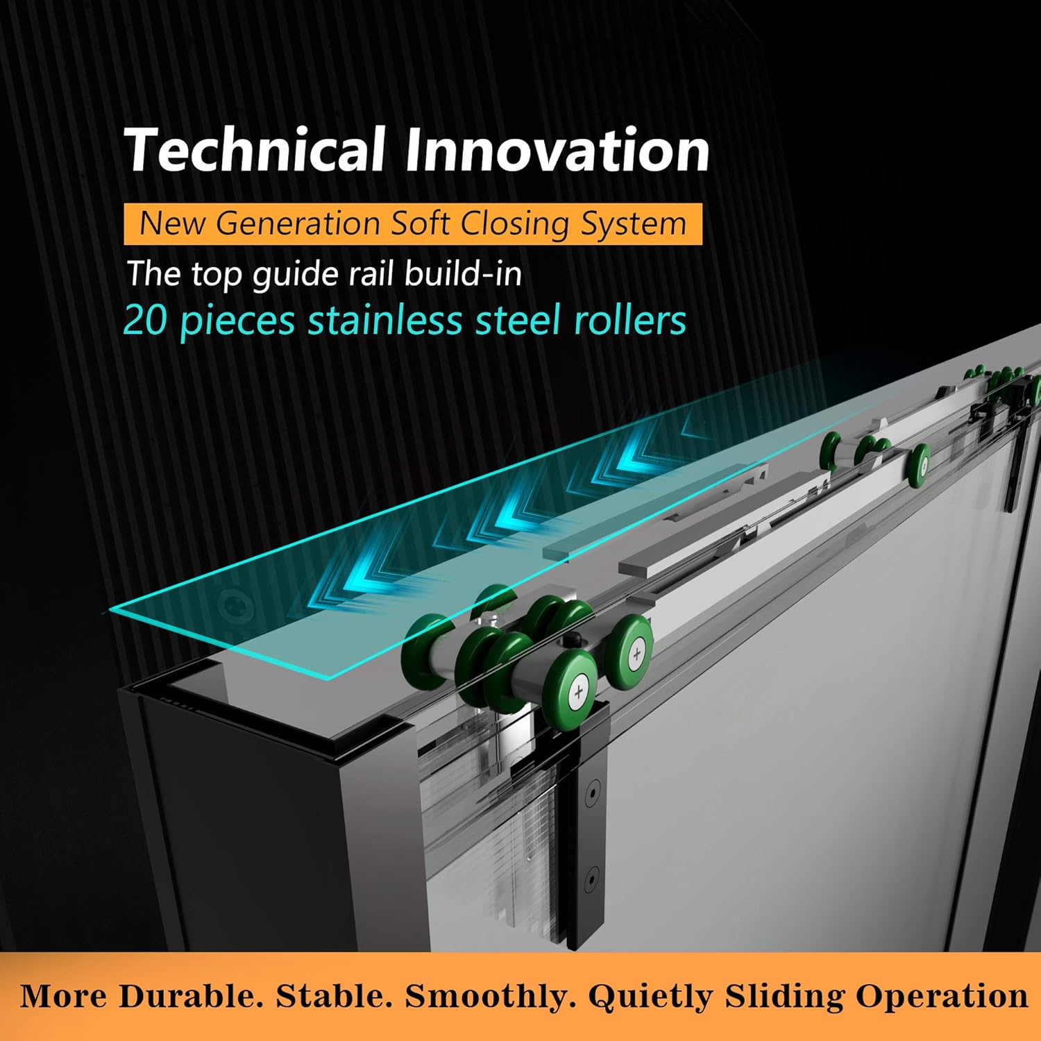 Buy 1 get 1 🔥 GETPRO Shower Doors 56-60 W 76 H Safety Laminated Glass, Ultra Soft Closing System Bypass Sliding Shower Door Black Hardware Bathroom Shower Enclosure (56-60W 76H, Matt Black)