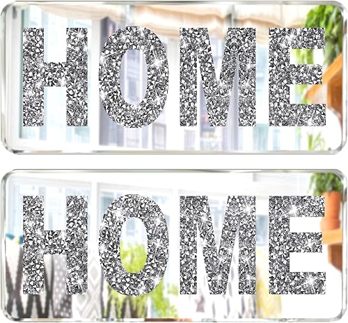 ZOLAPI 4 letras independientes para el hogar. Letras de diamantes de cristal. Espejo plateado para decoración del hogar para pared, chimenea,