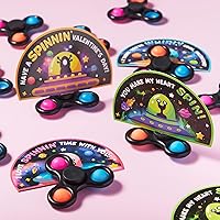 Vista 6 de JOYIN - Paquete de 28 tarjetas para el día de San Valentín con spinner de estilo alienígena para niños, spinner de dedos para aliviar el estrés