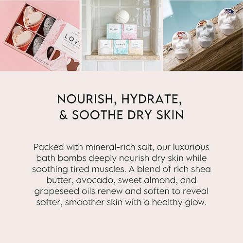 Miniatura 5 de Joy Bomba de baño, 8 onzas, grande, hecha a mano con ingredientes naturales, sal del Himalaya rica en minerales, libre de crueldad, hecha con