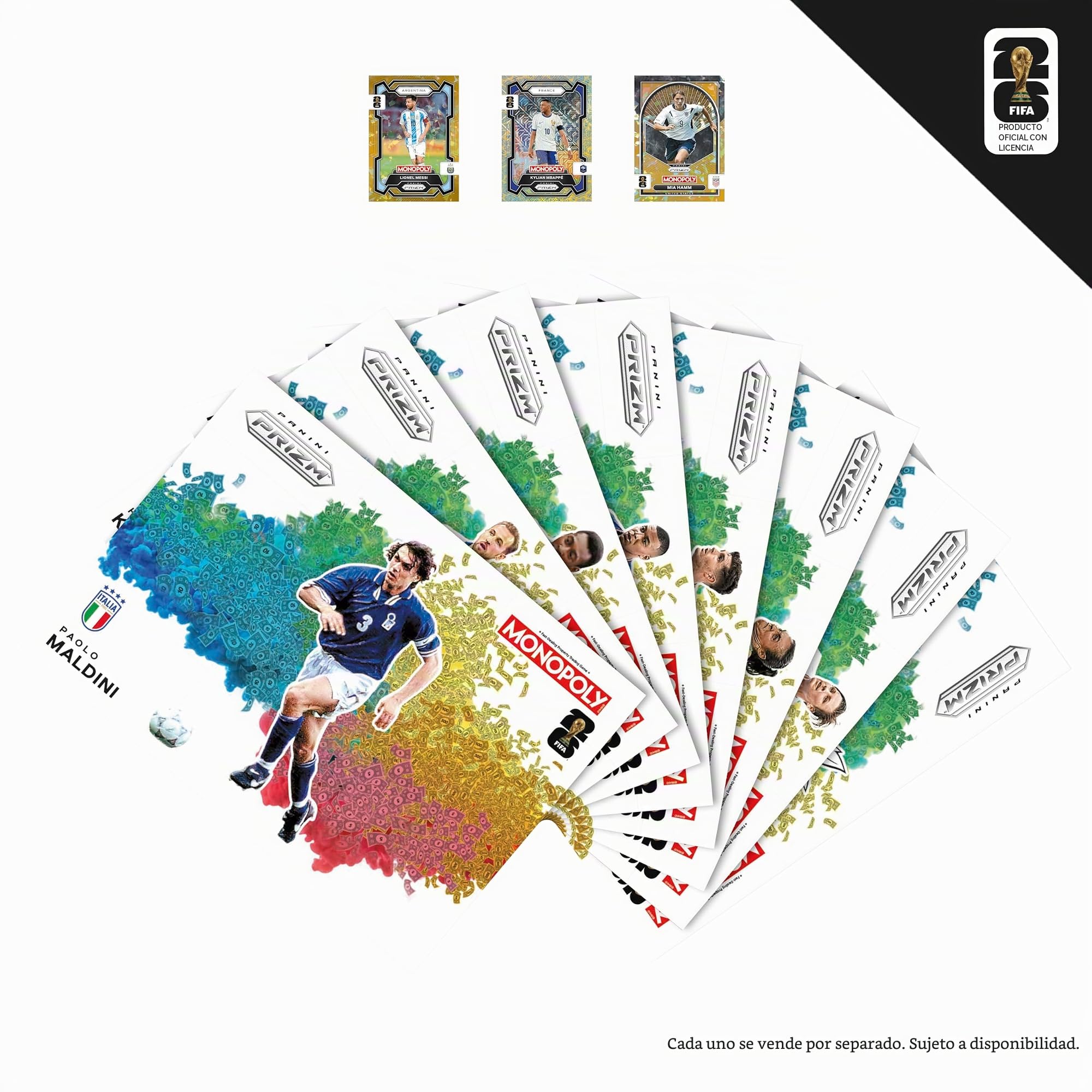 Juego Monopoly Panini Prizm: Copa mundial de la FIFA I Juego de mesa con tema de fútbol y con cartas coleccionables Monopoly Panini Prizm Copa mundial de la FIFA 2026 I Edad: 8+ - Versión en portugués