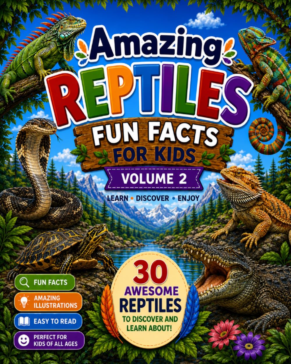 Amazing Reptiles fun facts for Kids: VOL2