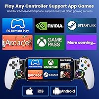 Vista 3 de Phone Controller for iPhone/Android/Switch 1/2/OLED/iPad Mini With Hall Joystick, Wireless LED Mobile Gaming Controller for iOS Support PS Remote
