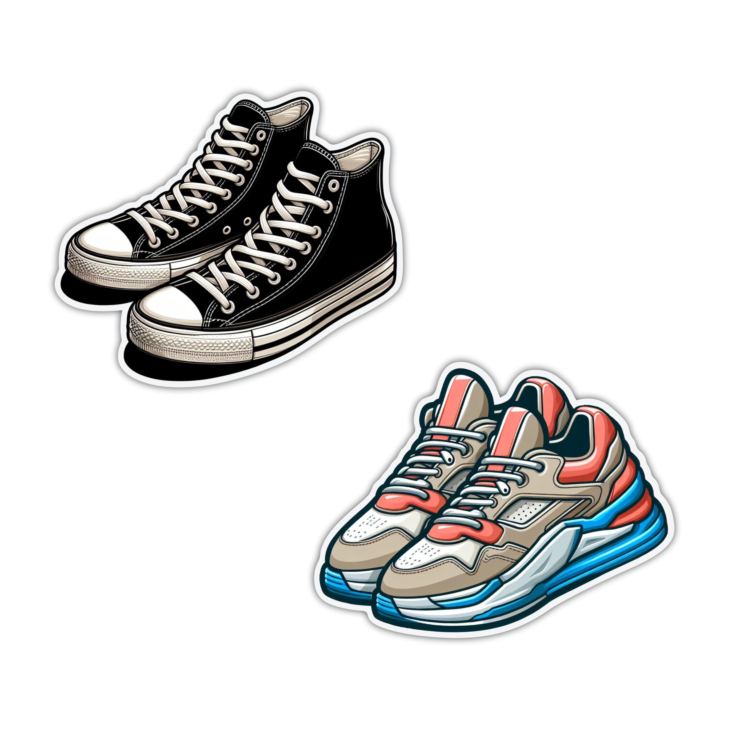 magneverse Canvas Shoe & Sneaker Fridge Magnet Set - Premium Acrylic Magnets for Kitchen & Home Decor (Set of 2 Shoes Magnet for Fridge)