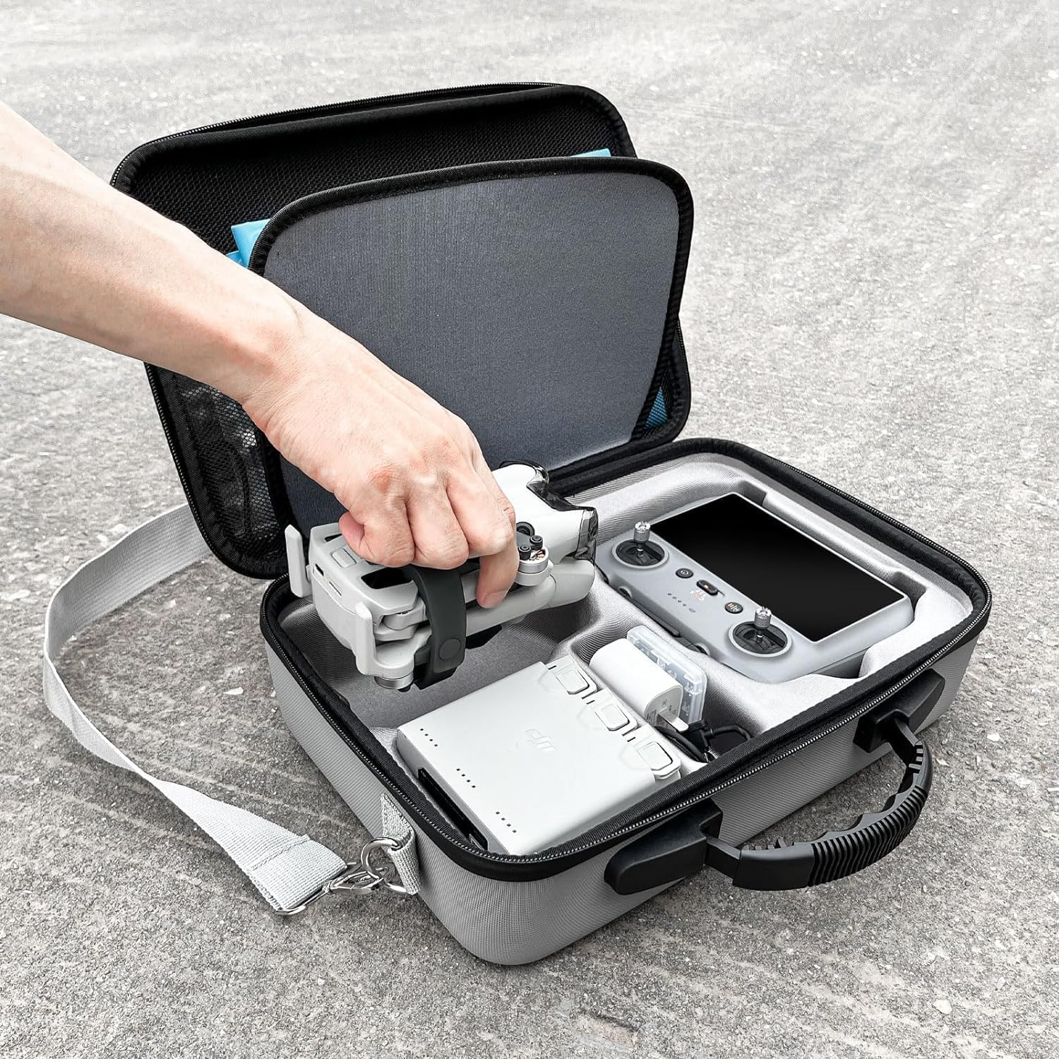 FPVtosky Sac pour DJI Mini 4 Pro, Étui de Voyage Portable, Sac de Transport Compact avec Sangle pour DJI Mini4 Pro Fly More Combo - Drone Valise Mini 4Pro RC 2 Rangement Accessoires