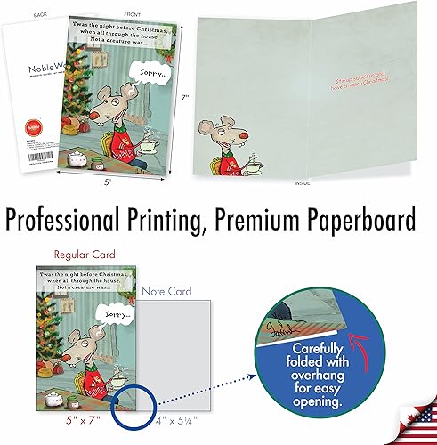Miniatura 3 de NobleWorks Paquete de 12 tarjetas de felicitación de Navidad con sobres, caja de vacaciones humorística para hombres y mujeres (1 diseño, 12