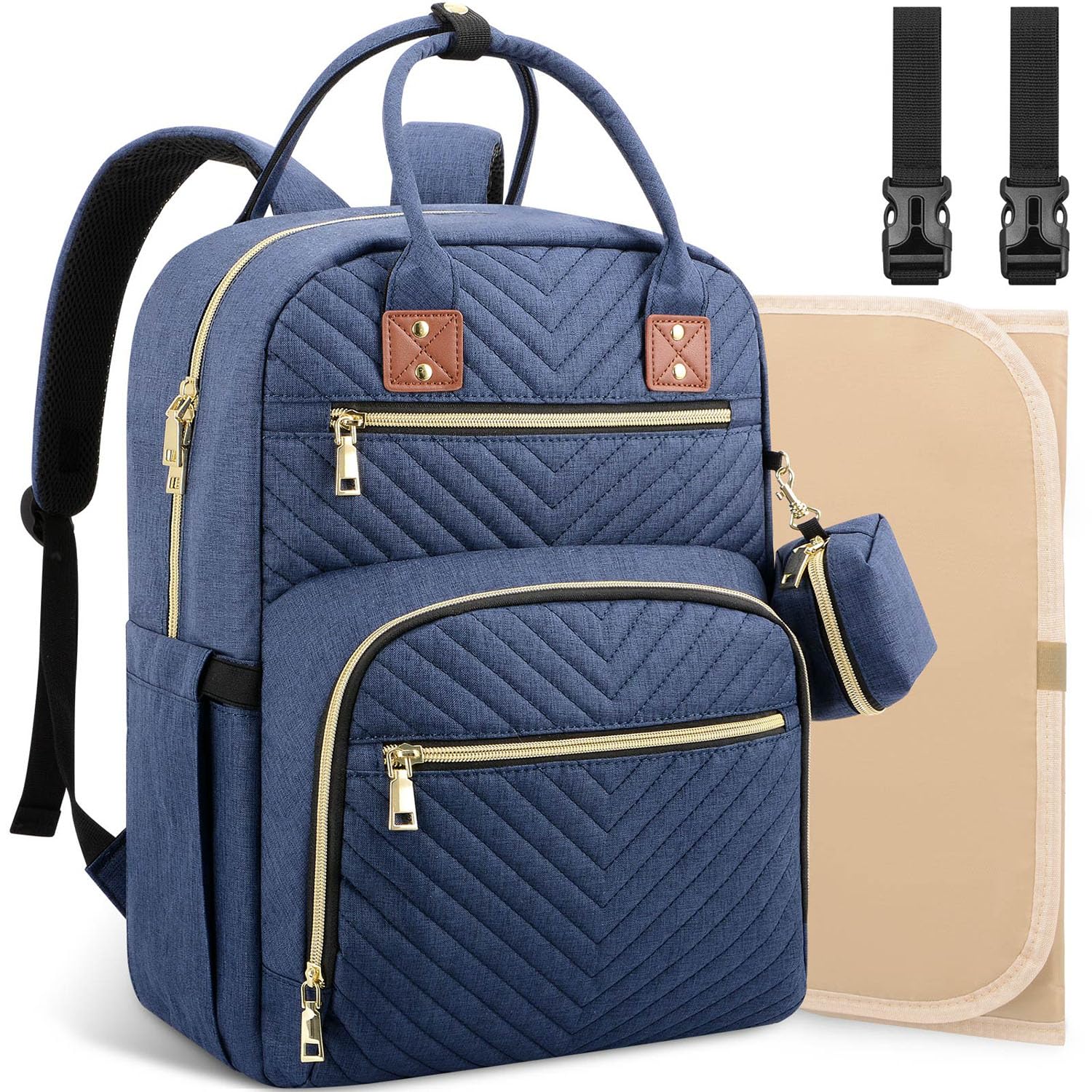 Tenot Baby Diaper Bag Backpack, Travel Diaper Bags for Baby Girl Boy Large Capacity Baby Bag Backpack for Women Peacock Blue
