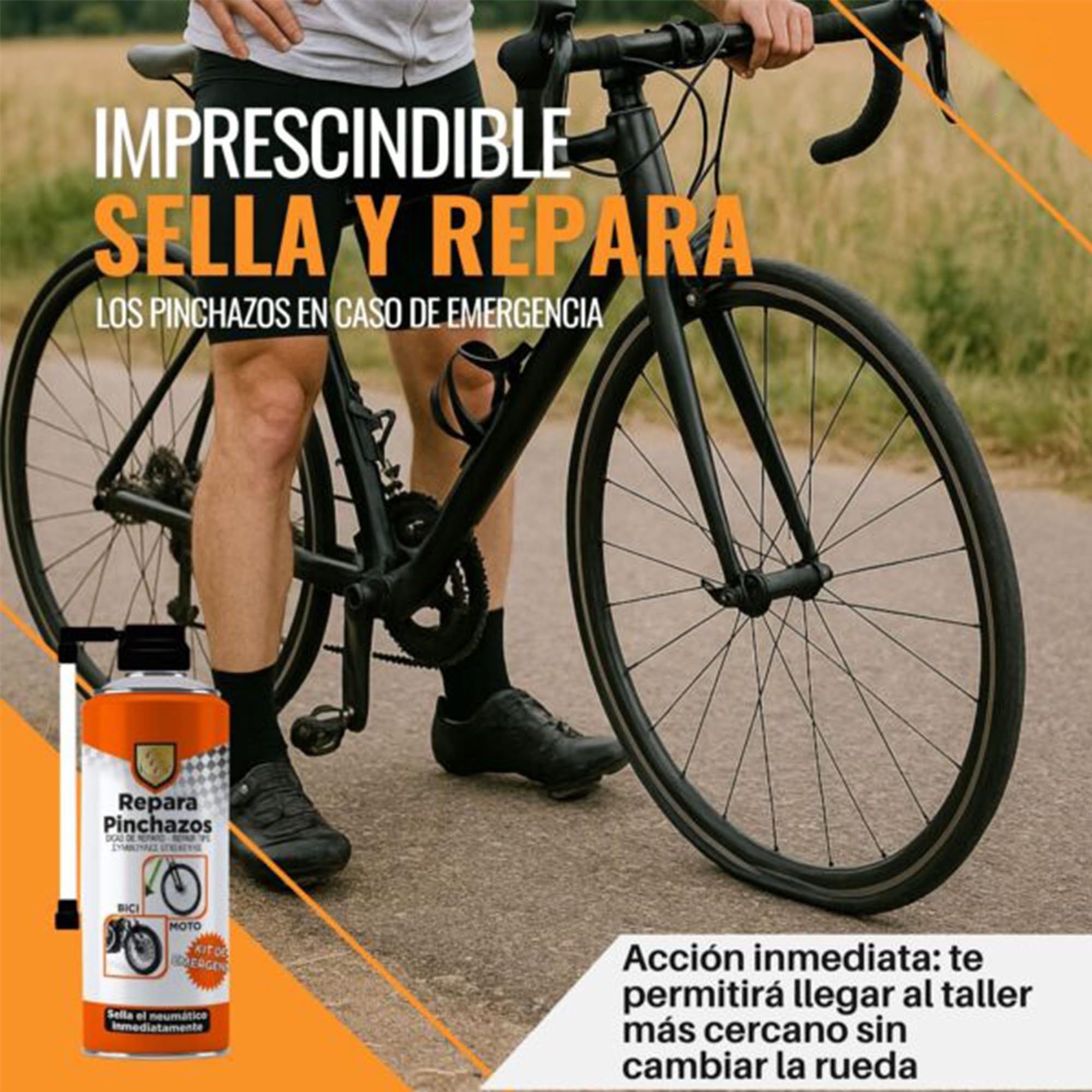 Spray Repara Pinchazos 200ml para Bicicletas, Motos y Patinetes – Sellador de Neumáticos de Emergencia, Sella y Reinfla al Instante, Kit Antipinchazos (2 Botella) — view 5