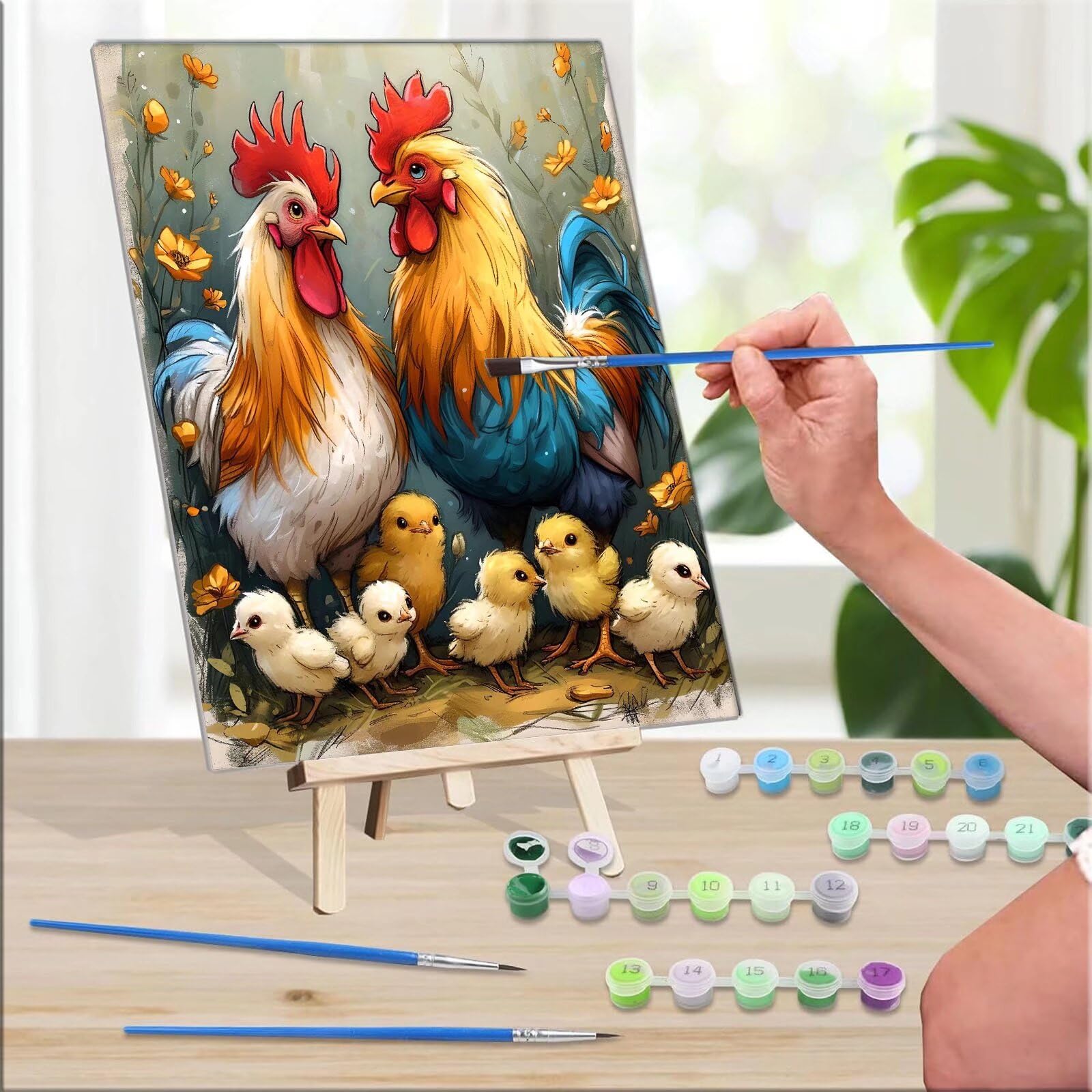 Kit De Pintura Por Números Para Adultos – Lienzo De Pájaros Y Flores De 40x50 Cm Sin Marco, Ideal Para Relajarse Y Decorar Tu Hogar (Grebesty)