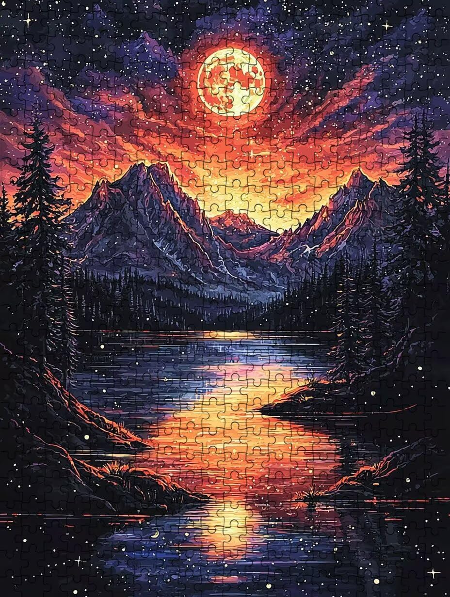 Puzzle 3000 Pezzi, Stelle Montagne 3D Puzzle per Adulti Impegnativo, Educa Puzzles Artistico, Divertente E Stimolante Puzzles Decorativo per La Famiglia, Regalo e Decorazione Pareti DX0YL6-954