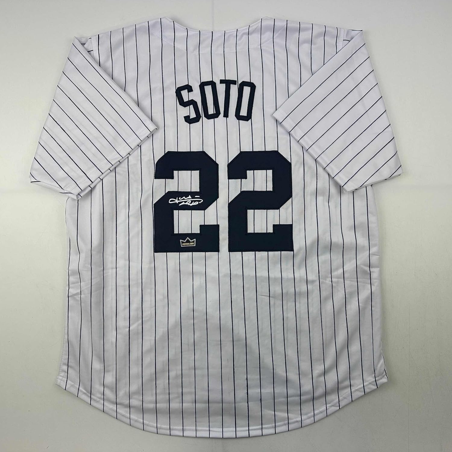 Facsimile Autographed Juan Soto New York Pinstripe Reprint Laser Auto Baseball Jersey Size Men's XL