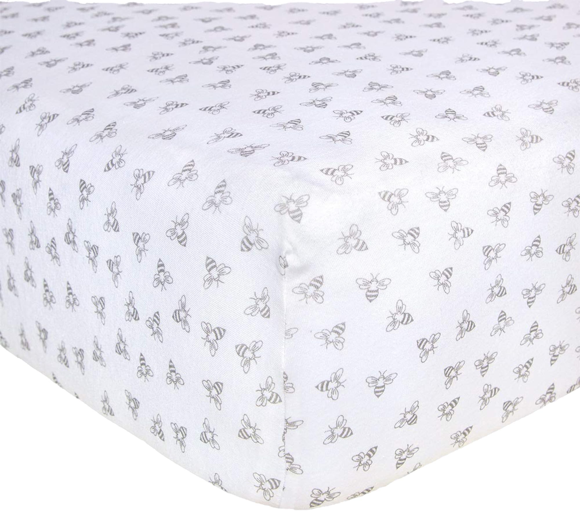 Organic Honeybee Print Crib Sheet, Heather Grey by Burt's Bees Baby [並行輸入品]
