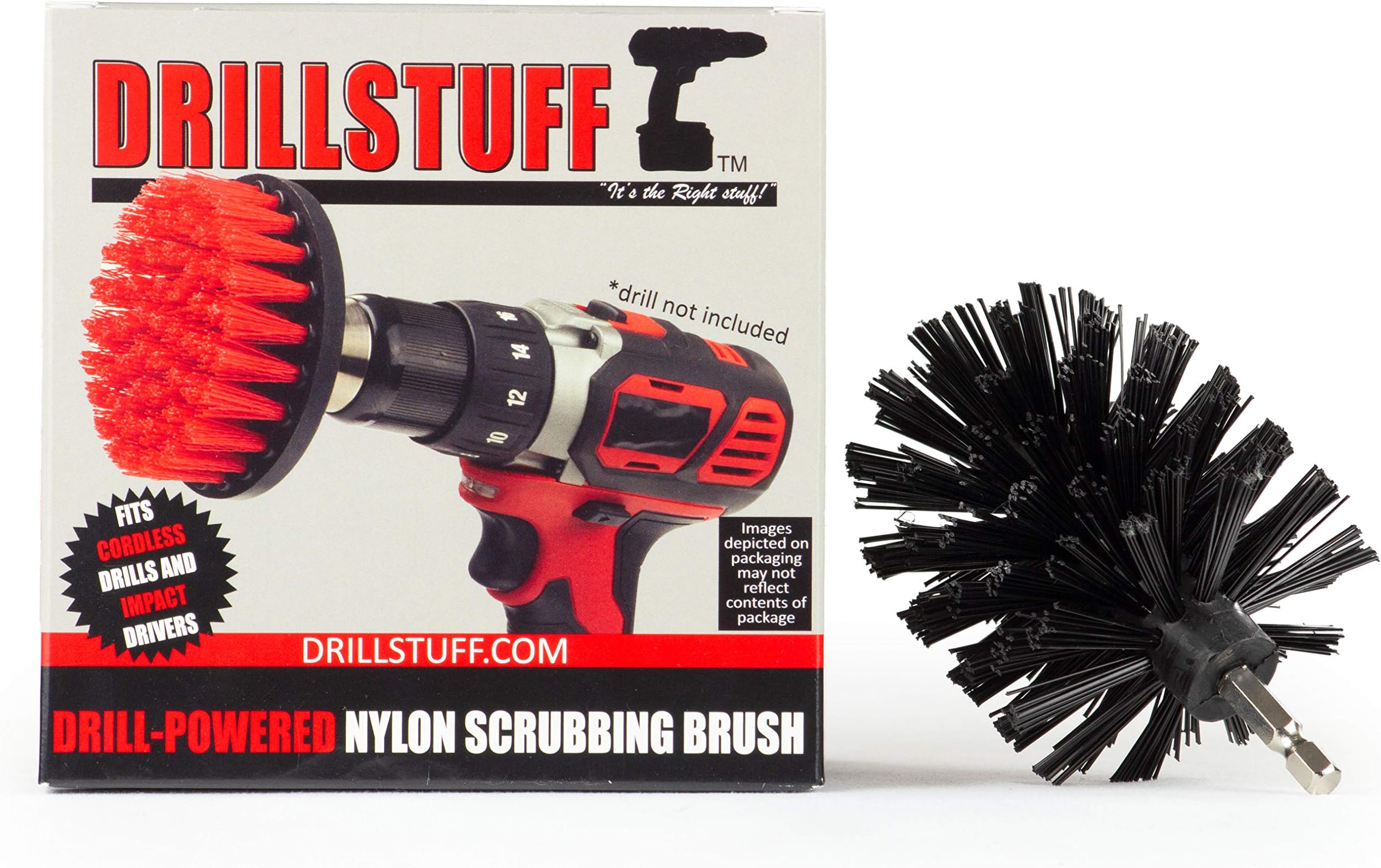 Ultra Stiff Black Mini Original BBQ Grill Brush - Electric Spin Scrubber for BBQ Grill Cleaning - Outdoor Cleaning Supplies, Ideal for Brick, Concrete, Metal, Fireplace Grates & Electric Smokers