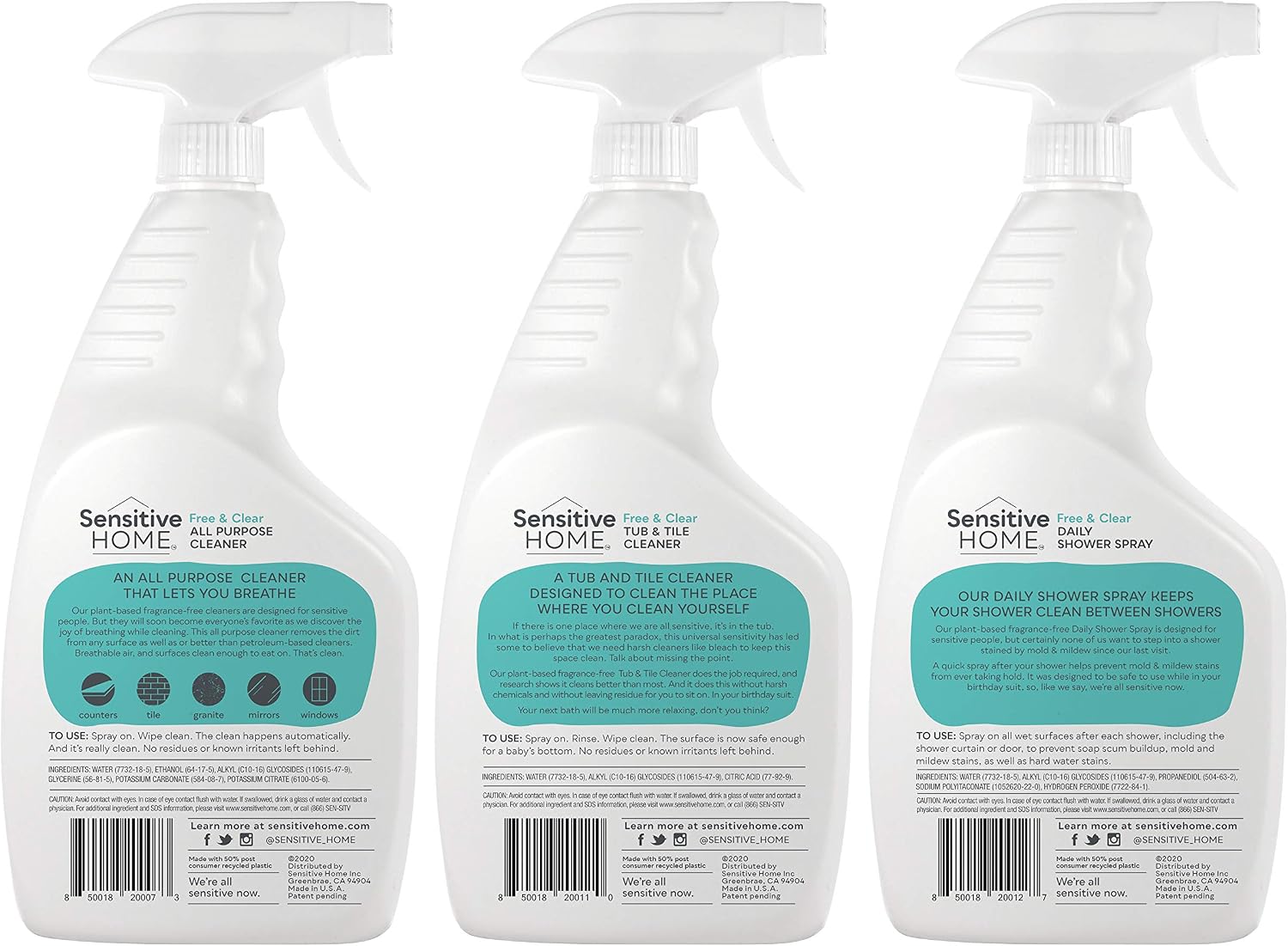 Buy Sensitive Home Bathroom Cleaner Sprays 3 Pack With All Purpose Cleaner Buy Sensitive Home Bathroom Cleaner Sprays 3 Pack With All Purpose Cleaner