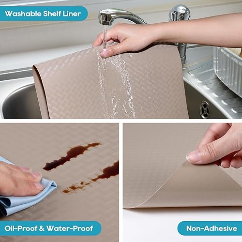 Miniatura 4 de StaHom Revestimientos para armarios de cocina, revestimientos para refrigeradores, resistentes al agua y al aceite, alfombrillas para cajones de