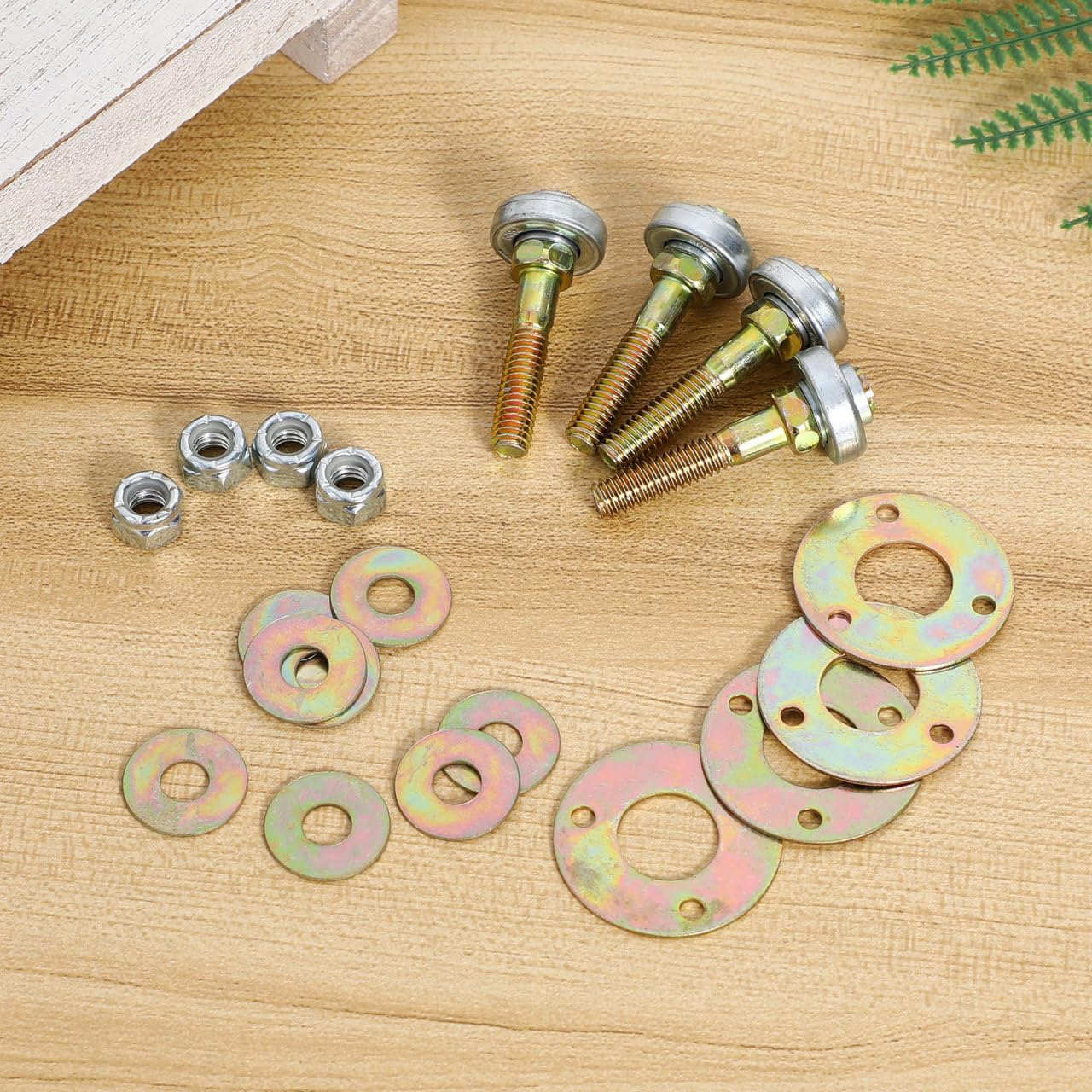 Yardwe Furniture Rocking Chair Bearings Set 4Pcs Heavy-Duty Iron Glider Parts for Smooth Movement and Easy Replacement (Pack of 2)