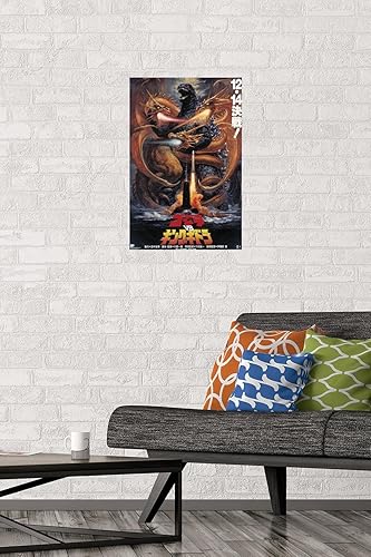 Miniatura 2 de Trends International Godzilla - Póster de pared Godzilla vs King Gidorah (1991), 14.725 x 22.375 pulgadas, paquete de póster y montaje prémium
