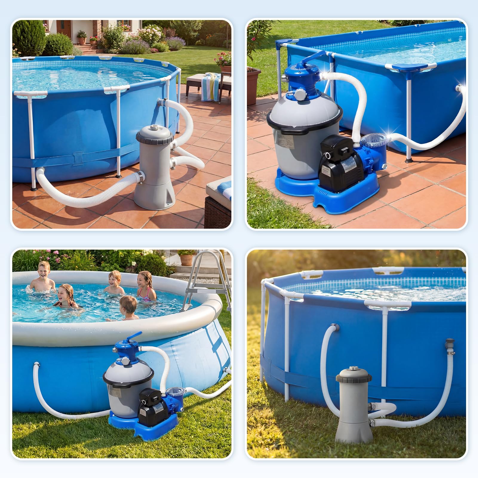 Tuyau Piscine 32mm/1,25, Tuyau de Rechange pour Piscine 150cm de Long avec 4 Pince Métallique, Accessoires de Pompe de Piscine pour Piscines Hors Terre Filtre Intex, Bestway (Paquet de 2)