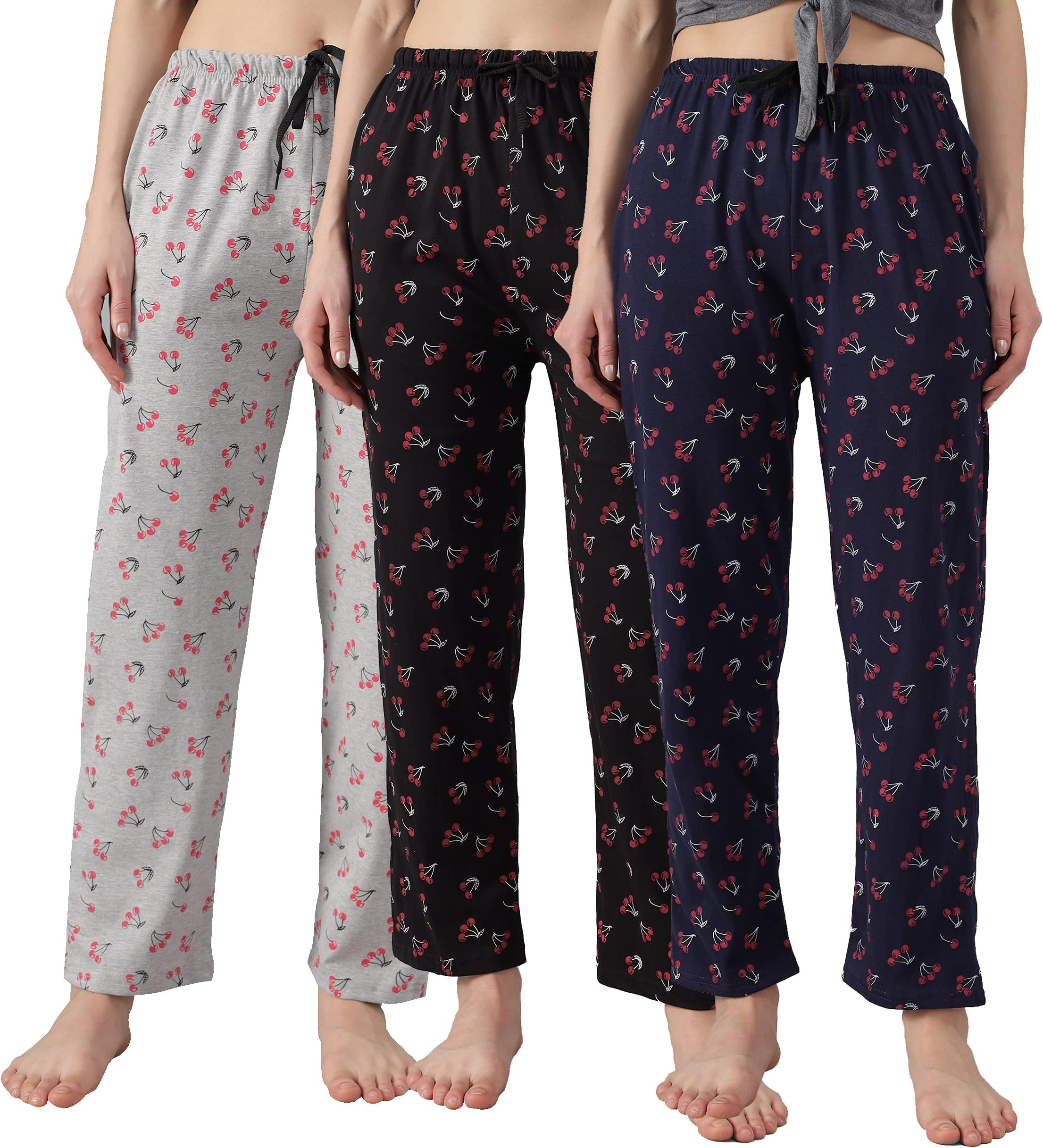 Trendy WorldCotton Pyjama Night Dress Lounge Wear Printed Pyjama/Pyjami for Women and Girls-(Pack of 3)