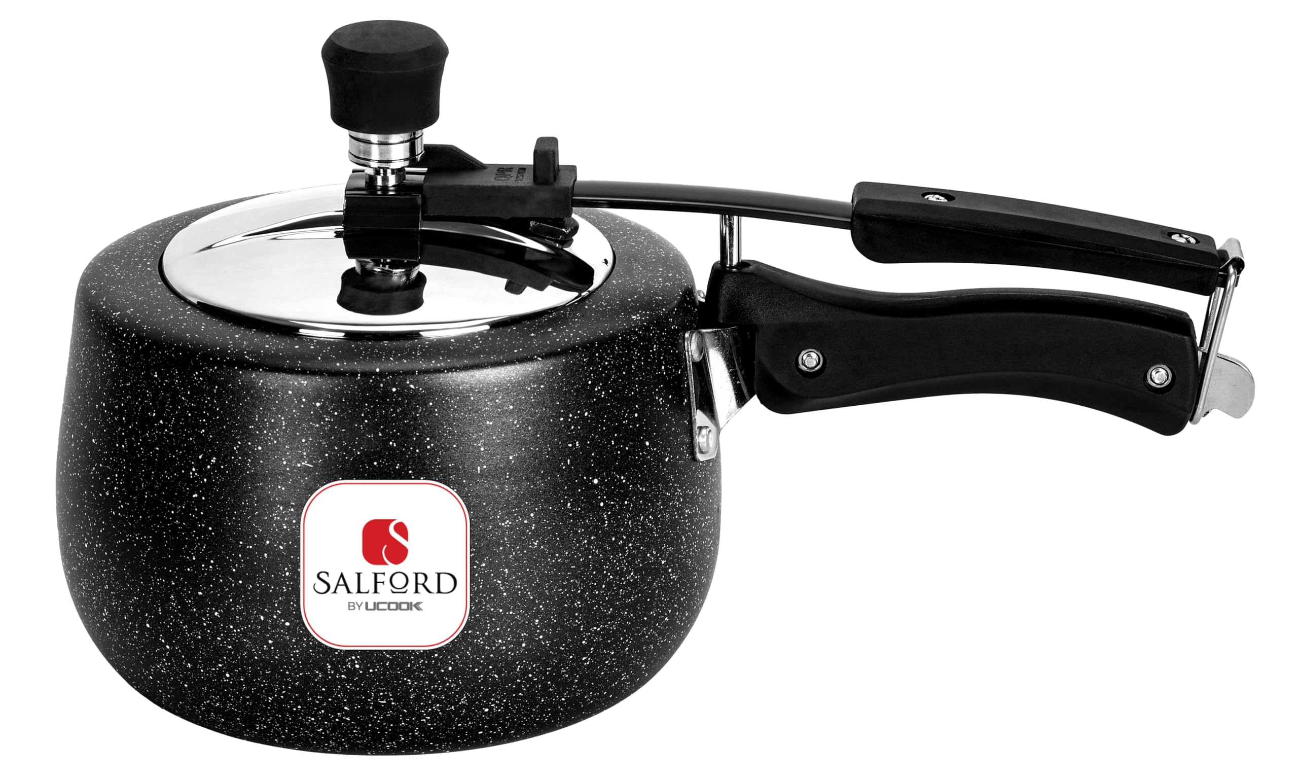 SALFORD by UCOOK Ceramic Pressure Cooker Inner Lid Bulging Shaped I QPR I Induction Base I Outside Black Spatter 2 litre (B0D2XTCD31) Amazon Price History, Amazon Price Tracker