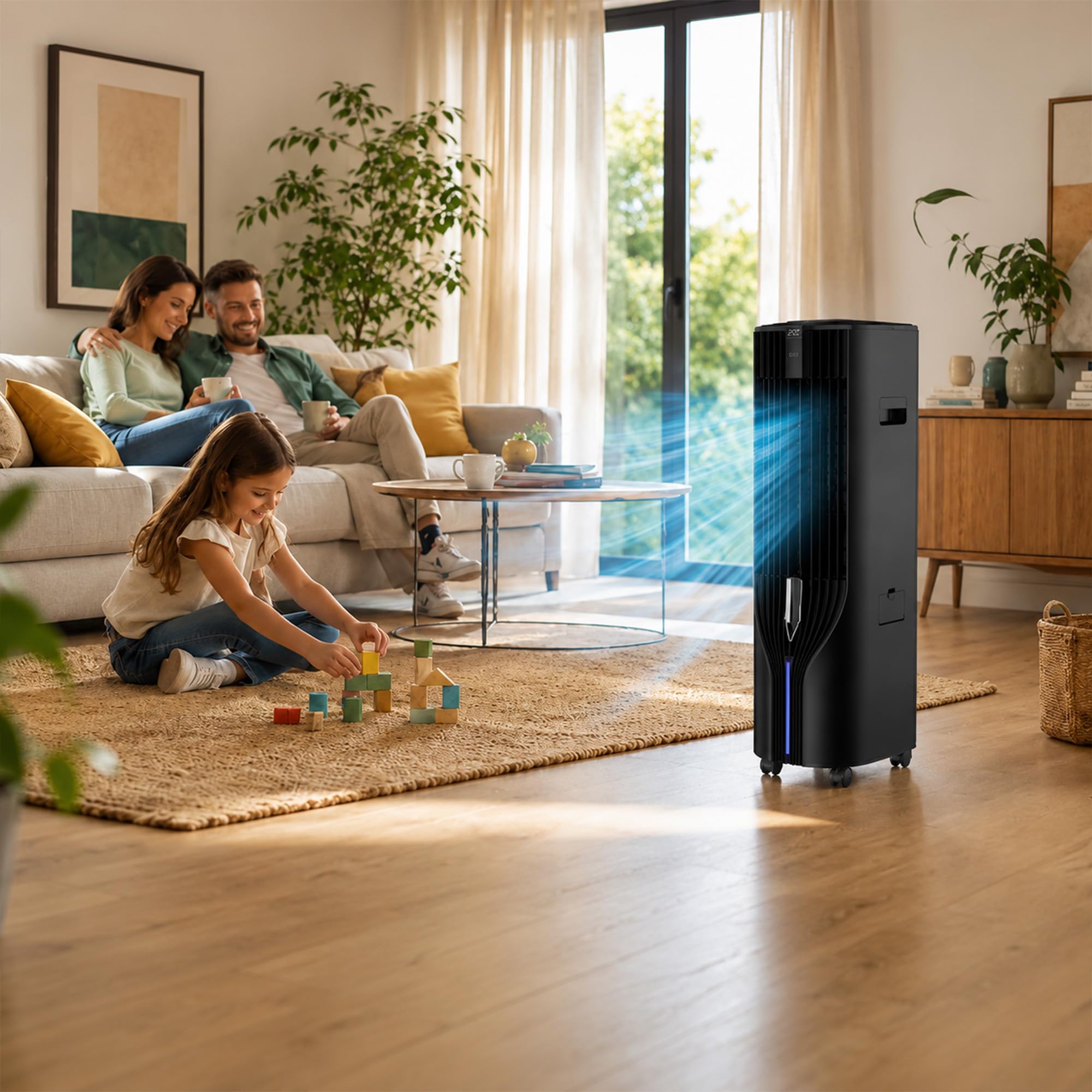 GARLAND COOL 850 Climatizador Evaporativo Portátil | 70W, Depósito 17L, 800 m³/h, Silencioso, Bajo Consumo, con Batería