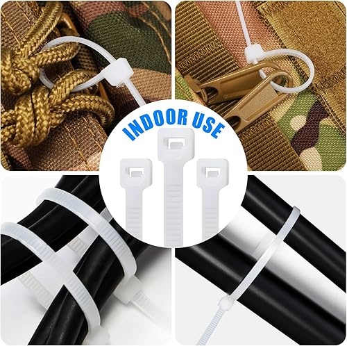 Miniatura 6 de 3000 bridas para cables, bridas de nailon a granel, bridas de nailon con autobloqueo, cintas de amarre largas y resistentes para el hogar, oficina,