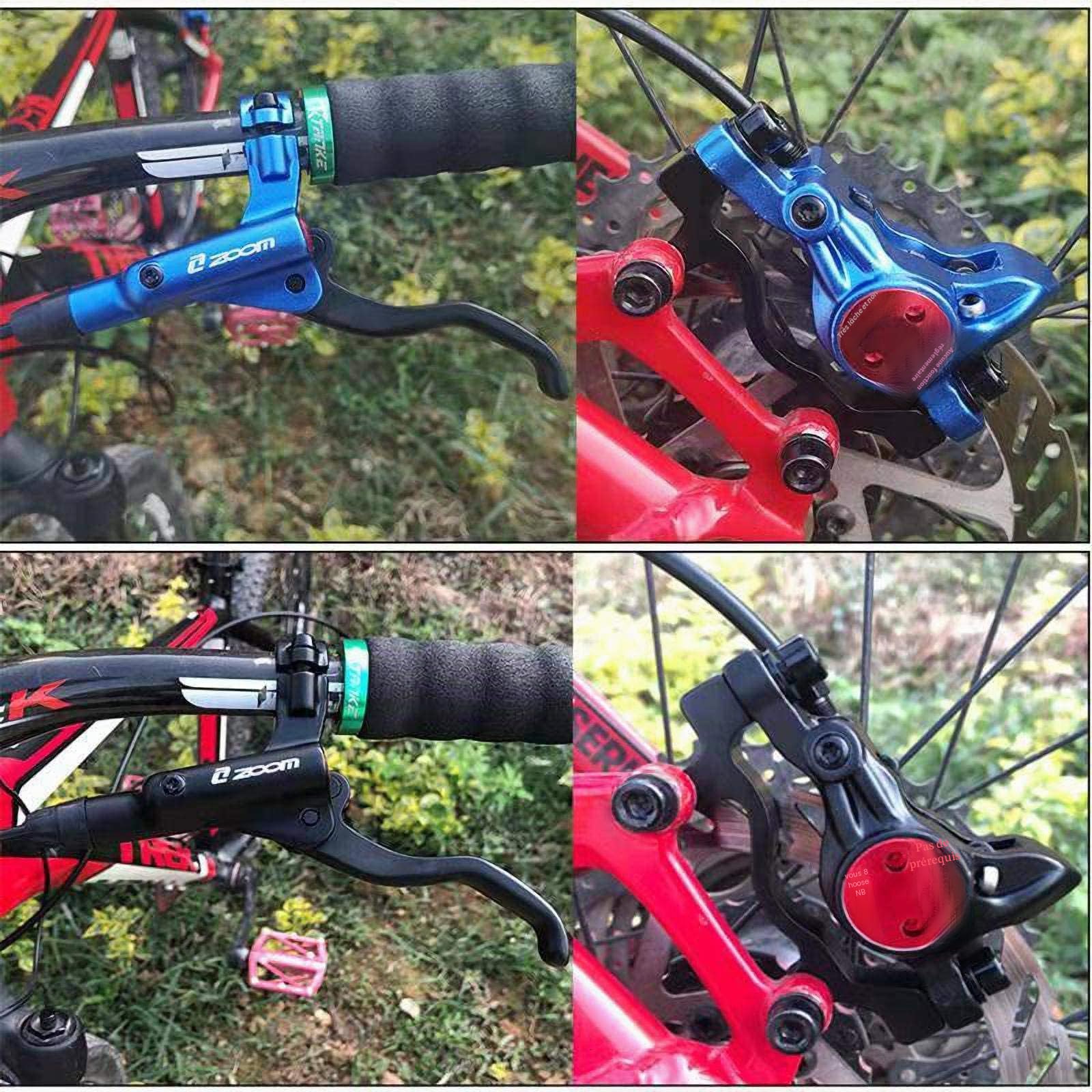 Kit de frein à disque de vélo, ensemble de frein à disque hydraulique avec étrier de pression d'huile en aluminium et levier de frein de vélo en alliage d'aluminium, 2 rotors de 140 mm/160 mm/180 mm