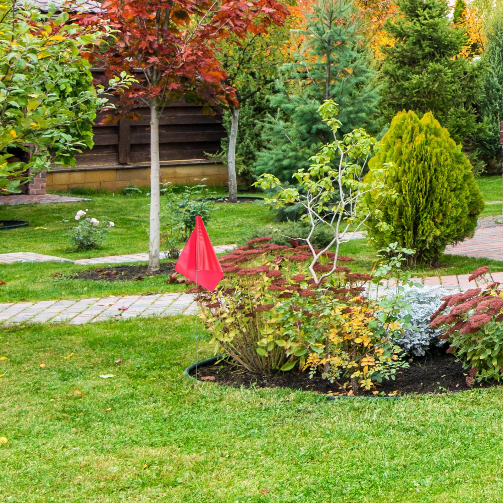 Rasensprengerfahnen Dreieckige 100 Stück aus PVC für Hundetrainingsbereich und Gartenanlagen