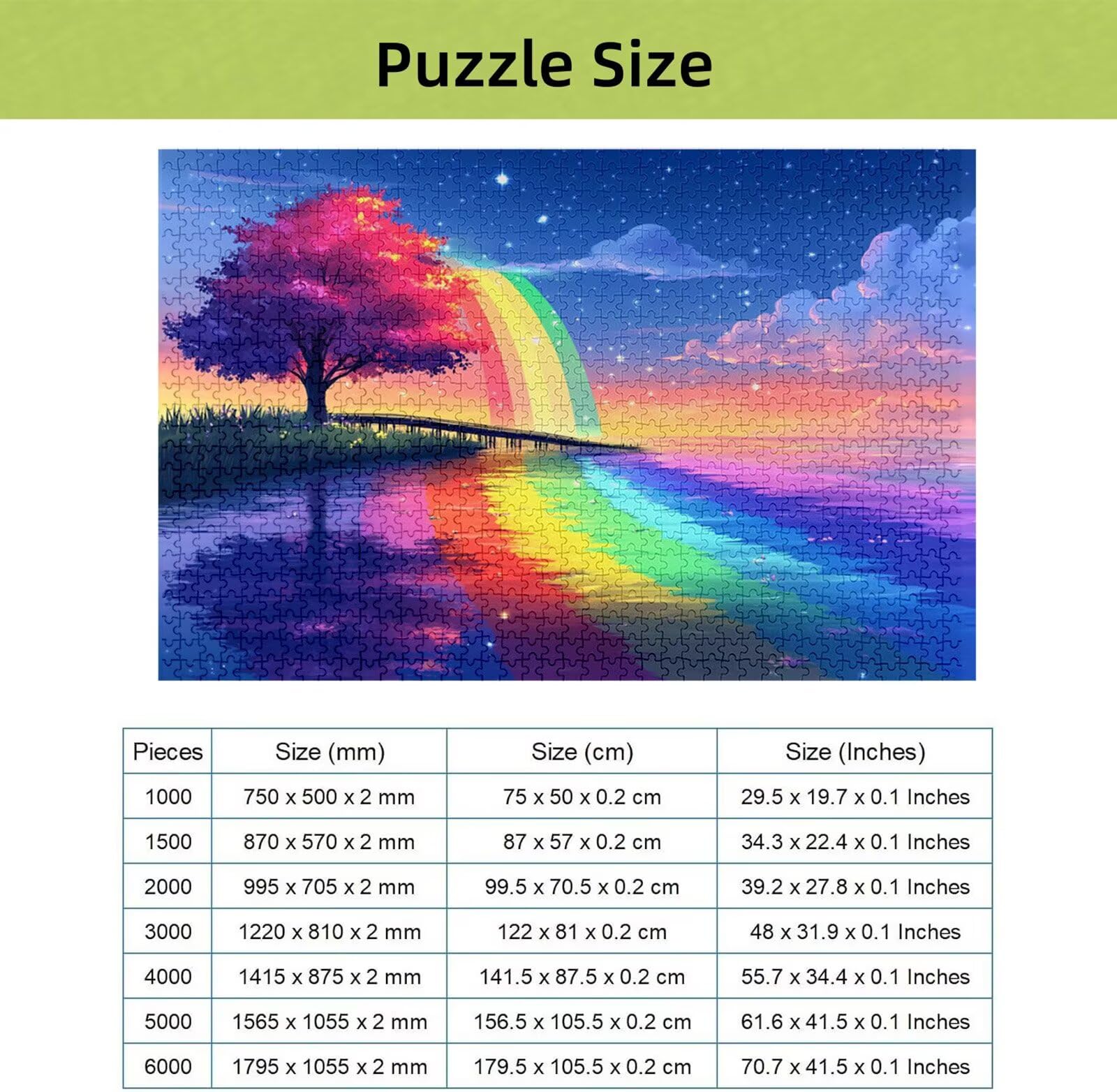 Puzzle 6000 Teile, Regenbogen Puzzle 6000 Teile Erwachsene, Baum Holzpuzzle Erwachsene, Herausforderndes Rätsel, Puzzlespiele für Die Ganze Familie, Holzpuzzle für Deko Wohnzimmer, Geschenke, H-736