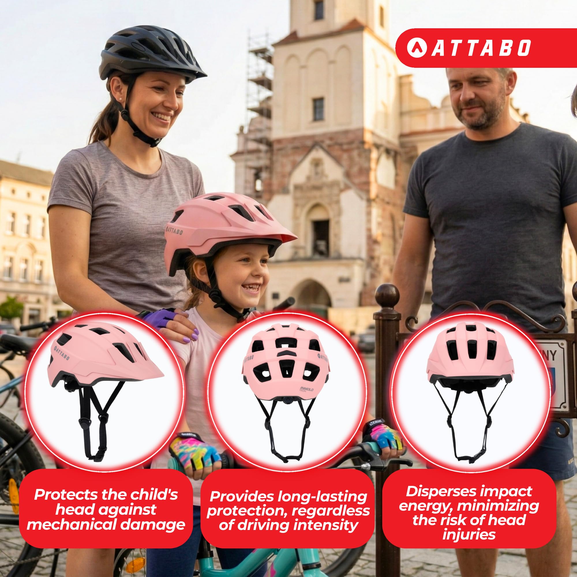 ATTABO Casco de Bicicleta Khola para Niños Talla S Casco de Bicicleta Infantil con Tecnología In-Mold con 17 Orificios de Ventilación Rueda de Ajuste Material PC Duradero Azul|Violeta