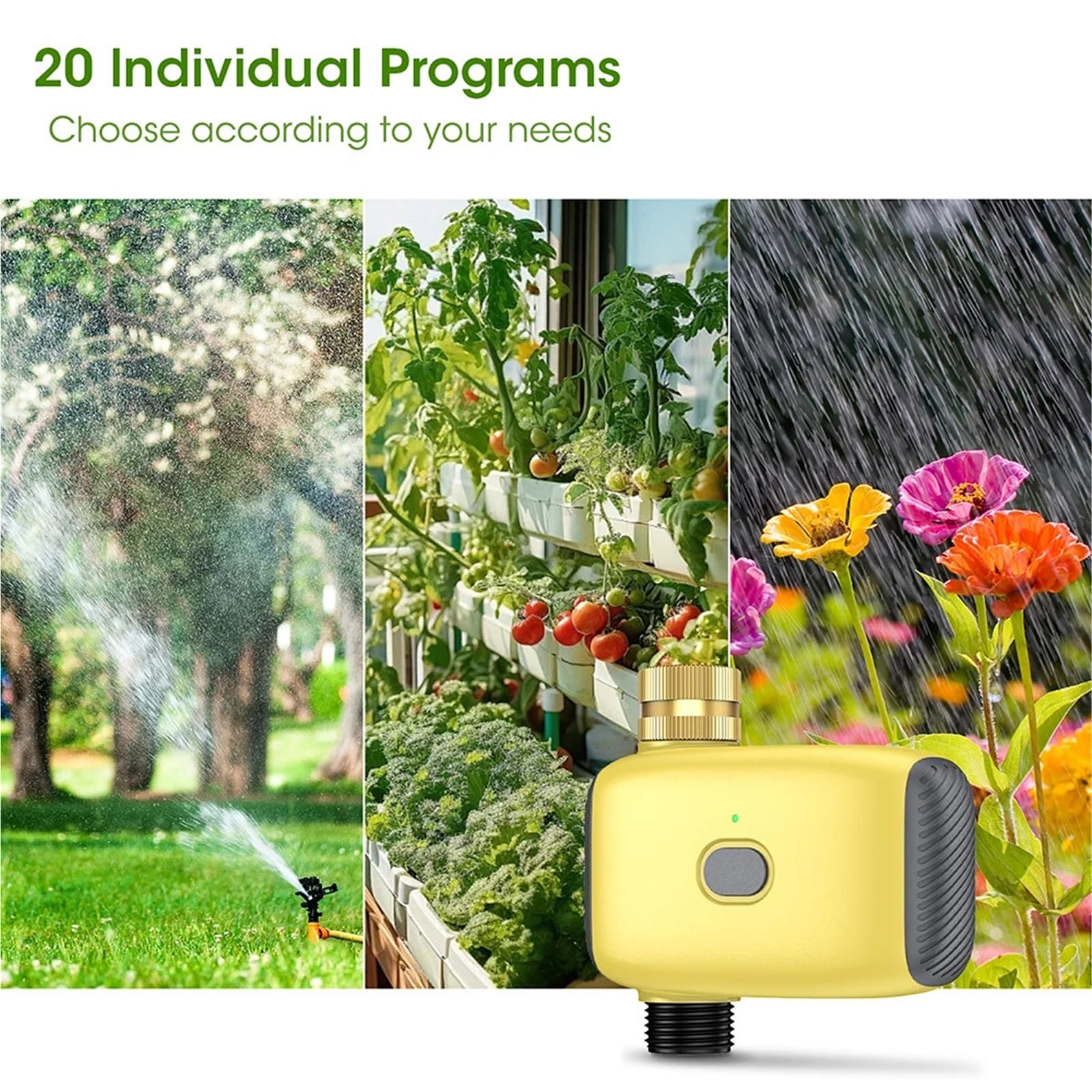 Timer automatico for irrigazione da giardino, di irrigazione con ritardo for pioggia, programmatore for tubo flessibile da rubinetto for giardino esterno