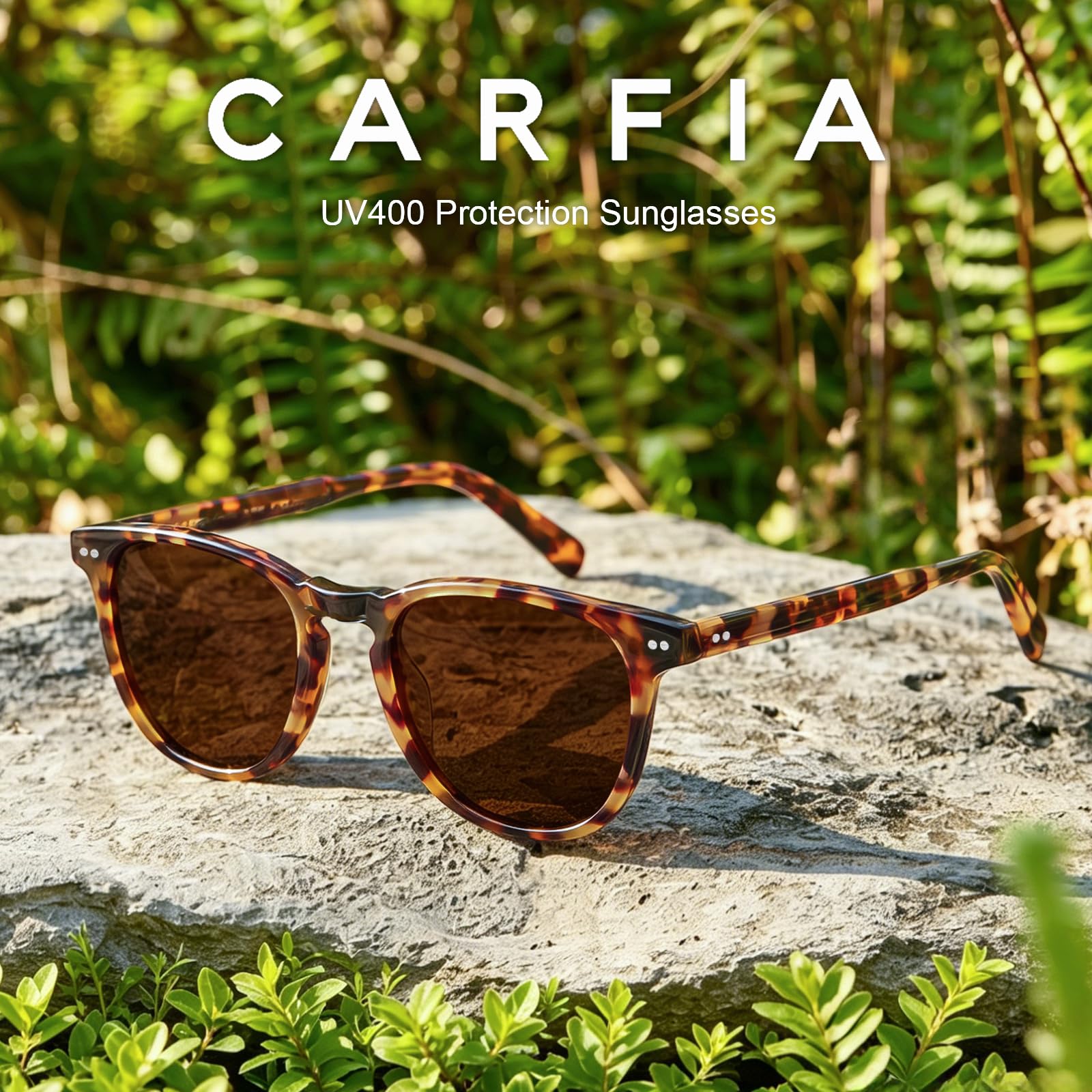 CARFIA Polaryzacyjne okulary przeciwsłoneczne w stylu vintage dla kobiet z małą twarzą, ochrona przed promieniowaniem UV, styl dziurki od klucza do jazdy na świeżym powietrzu, A/Żółw Ramka Brązowa