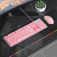 Vista 8 de Combo de teclado y mouse para juegos, teclado retroiluminado LED RGB K1 con 104 teclas, computadora y teclado para juegos para PCcomputadora