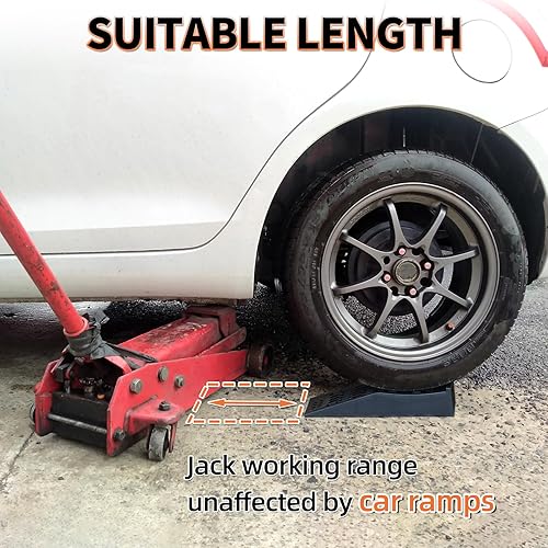 Miniatura 3 de Rampa de servicio de automóvil de perfil bajo con almohadillas antideslizantes, paquete de 4 para cambios de aceite y mantenimiento de vehículos de
