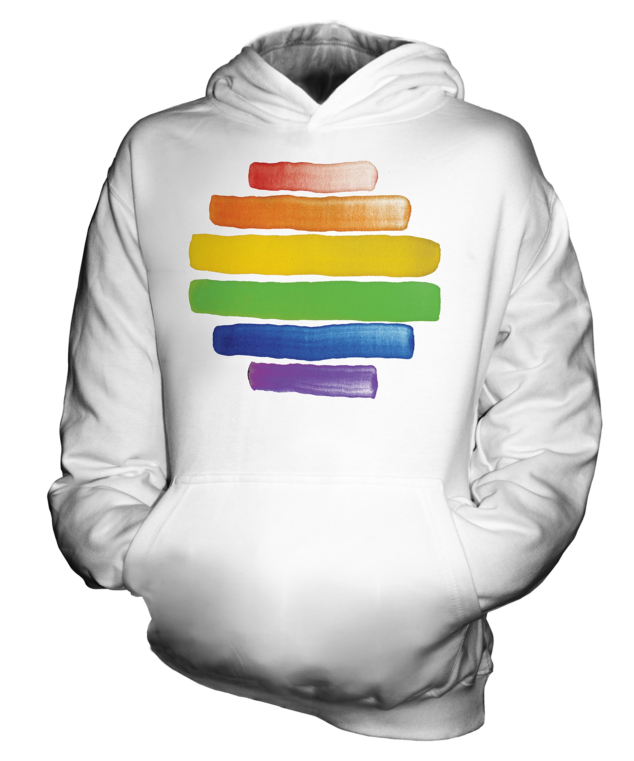 Candymix Aquarell Gay Duma Flaga Tęcza Unisex Dzieci Chłopcy/Dziewczynki Bluza z, biały, 3-4 lat