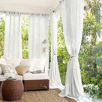 PureFit - Cortinas Transparentes Para Exteriores Para Patio, Resistentes Al Agua, A La
